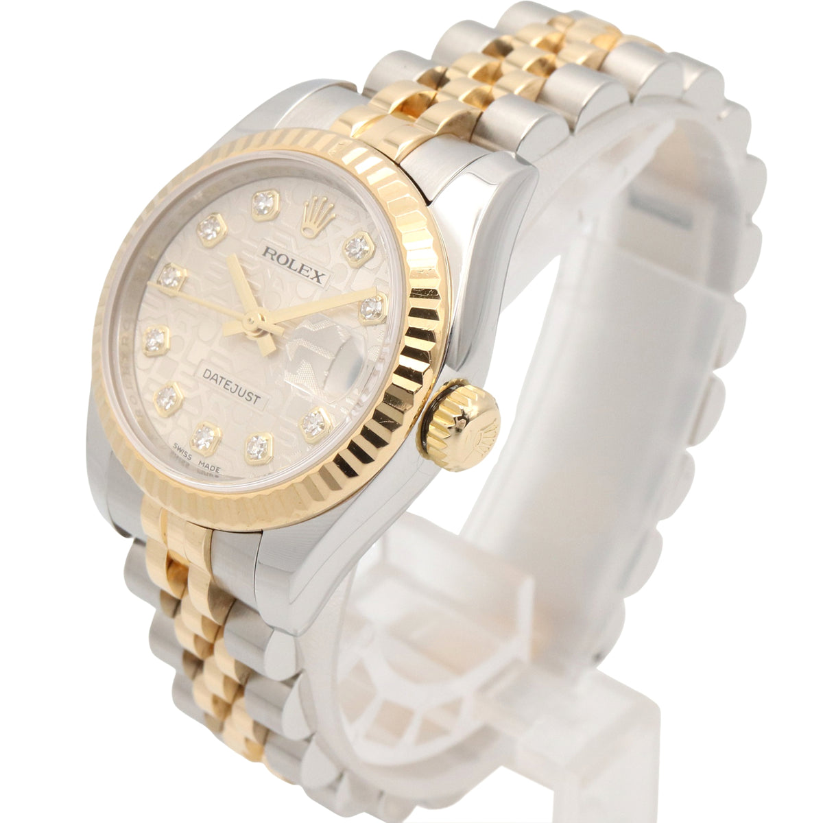 Rolex Datejust 10P Diamond 179173G Silber Zifferblatt 26 mm Uhr