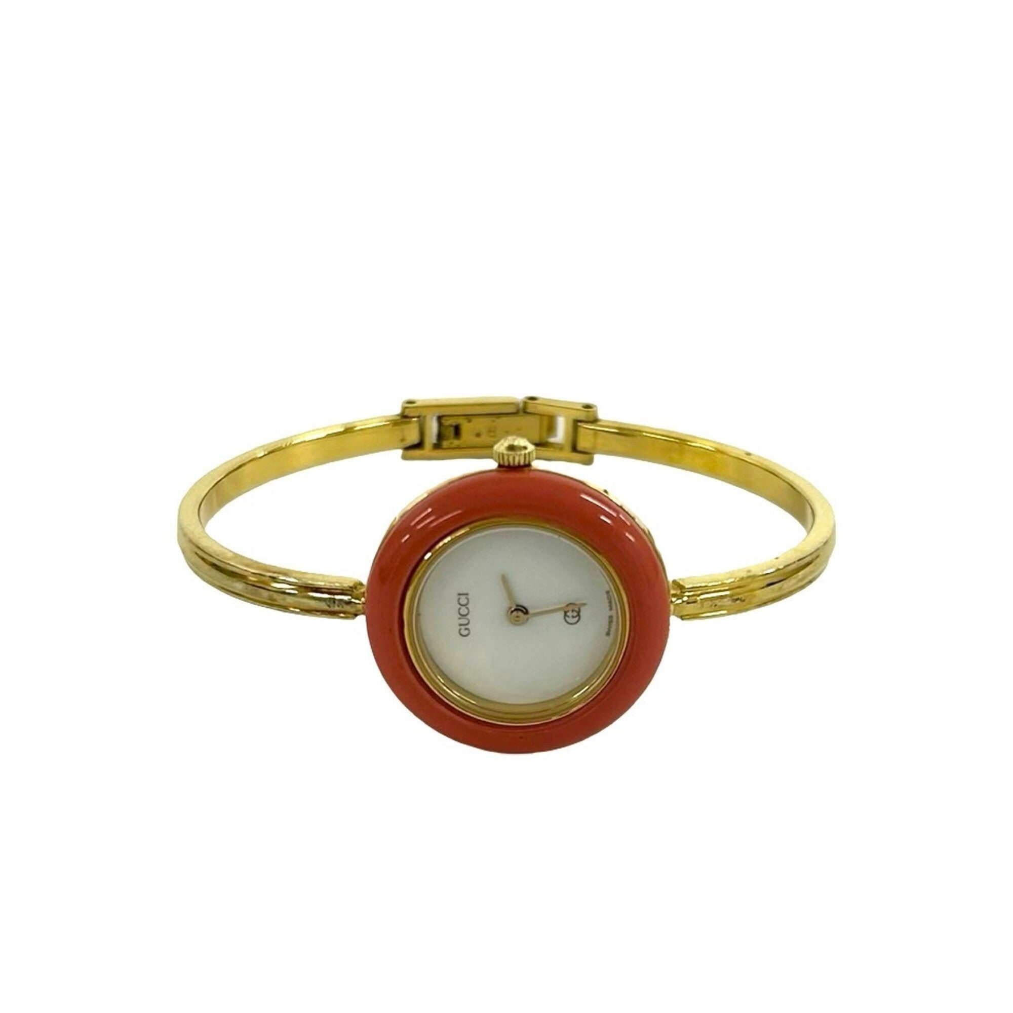GUCCI Vintage Changeable Bezel Sherry Line GP Watch Wristwatch Gold 30