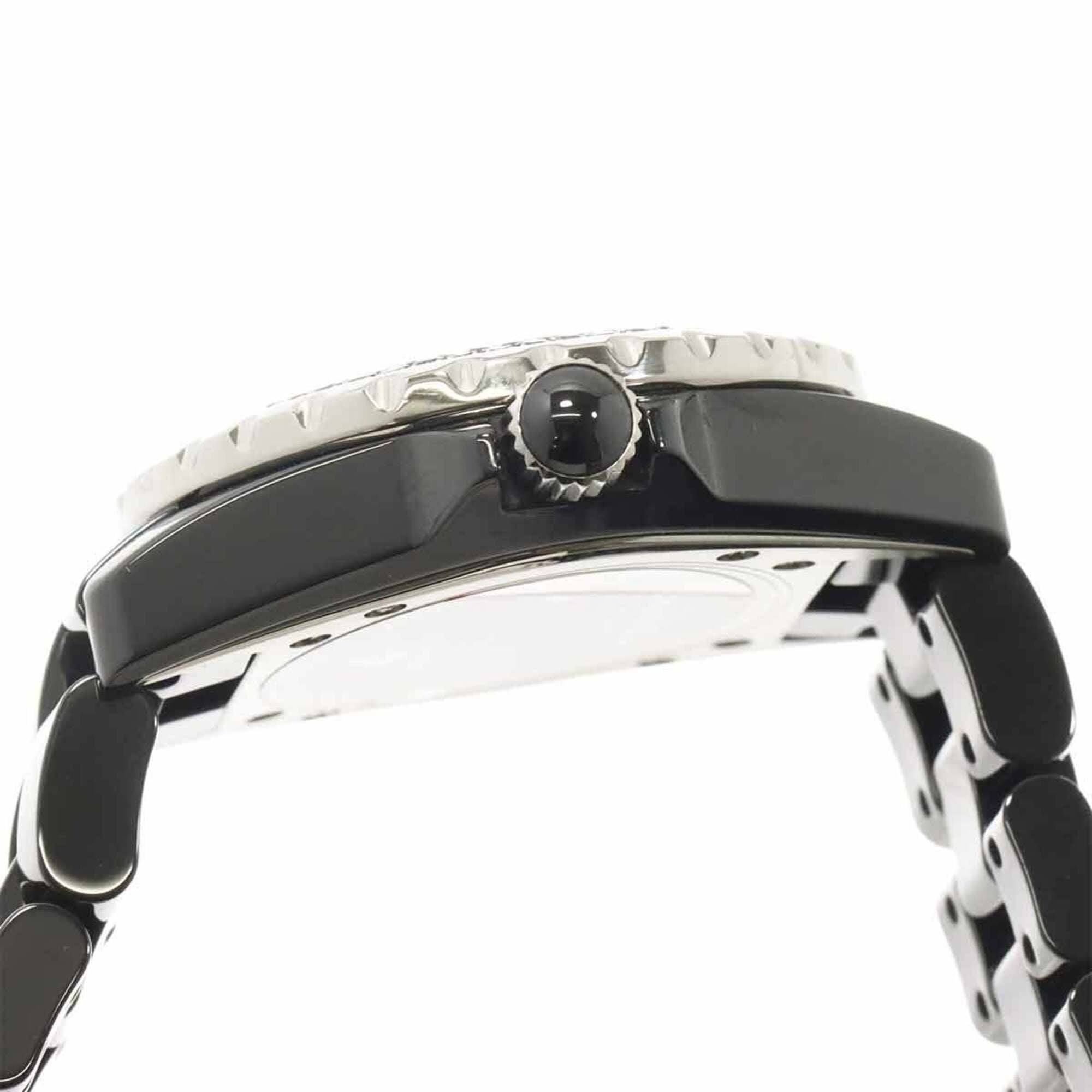 Chanel J12 33mm H2082 Women's Watch, Black Diamond Bezel, Date Display, Ceramic Quartz Watch