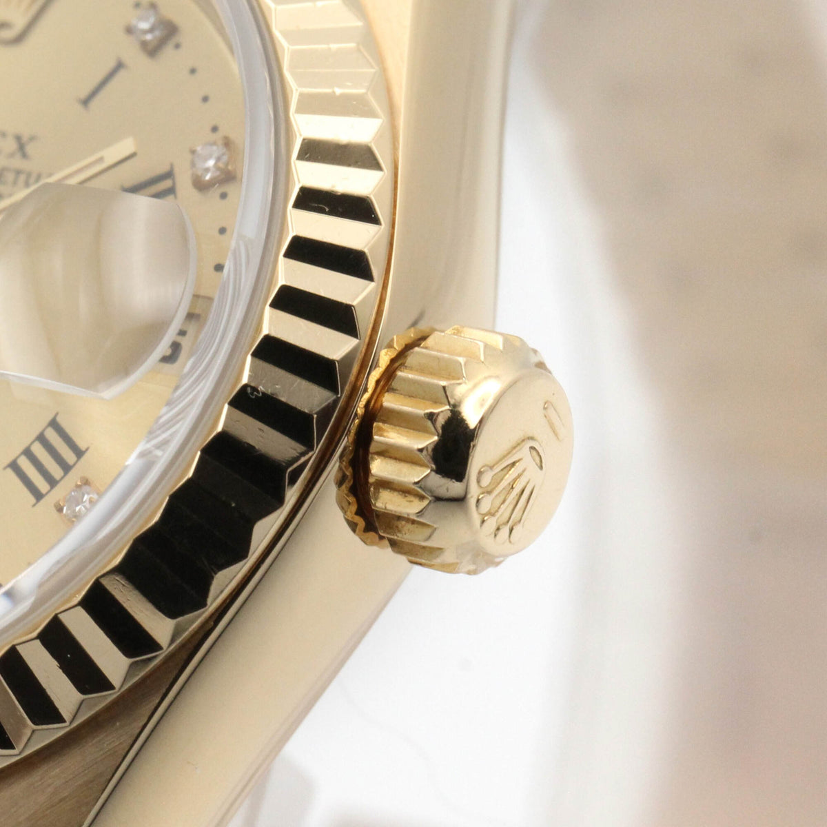 Rolex Datejust 10P Diamond 69178G Champagner, goldenes Zifferblatt, 26 mm Uhr
