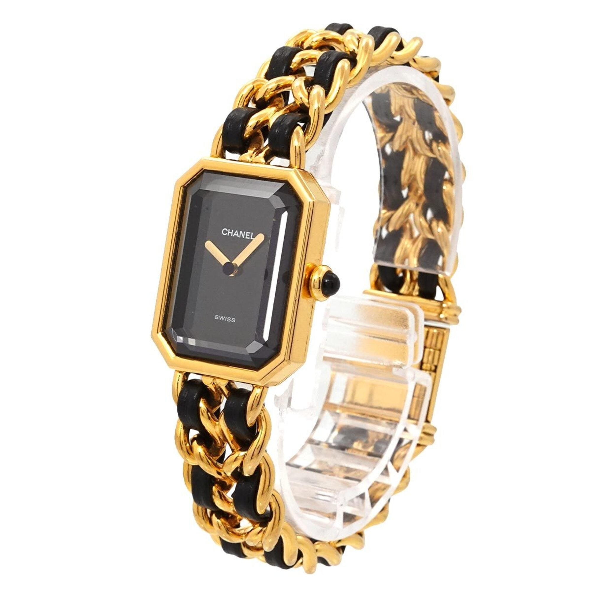 Chanel Premiere Large Size H0001 Women's Watch Black Gold Quartz