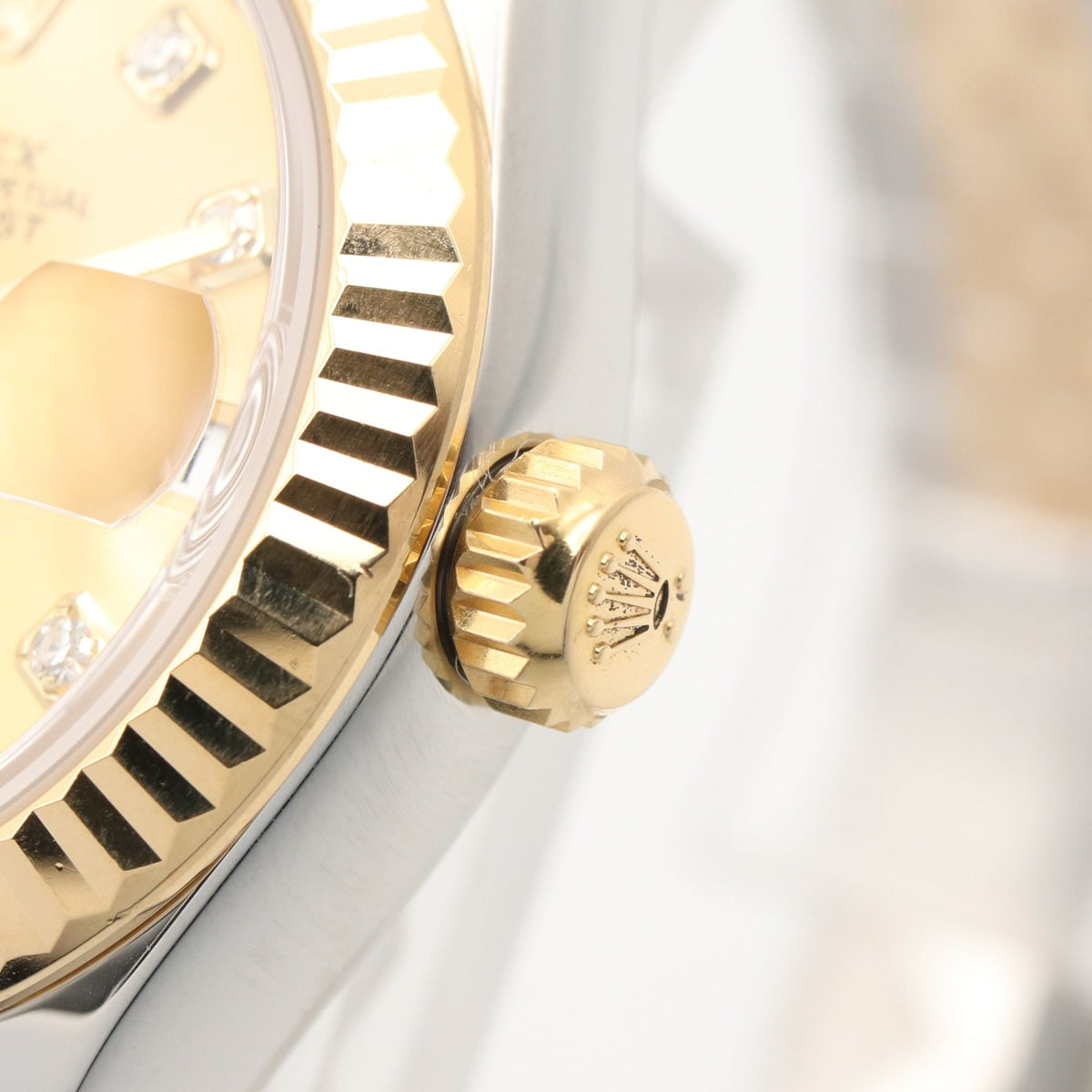 Rolex Datejust 10P Diamond 279173G Champagne, Gold Dial 28mm Watch
