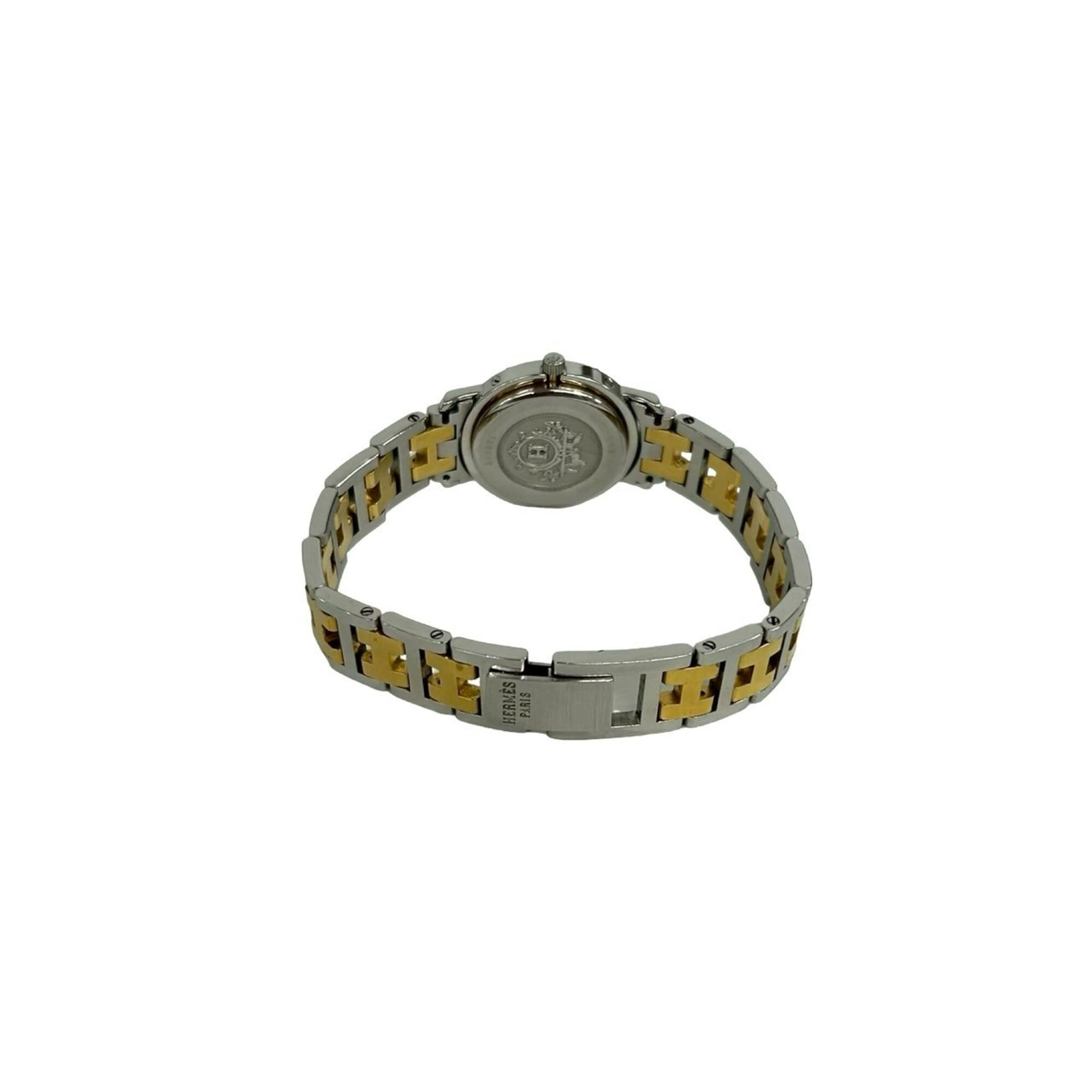 HERMES Vintage Clipper Stainless Steel GP Quartz Wristwatch, Silver/Gold, 32150