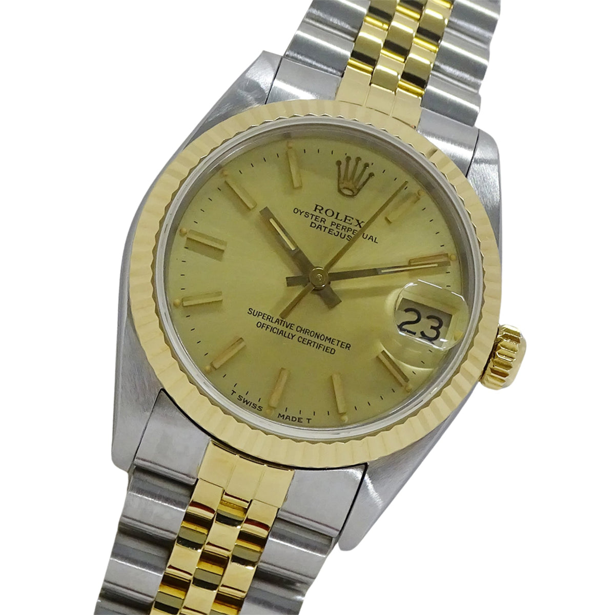 Rolex Datejust 68273 95 Horloge met gouden wijzerplaat, 30 mm