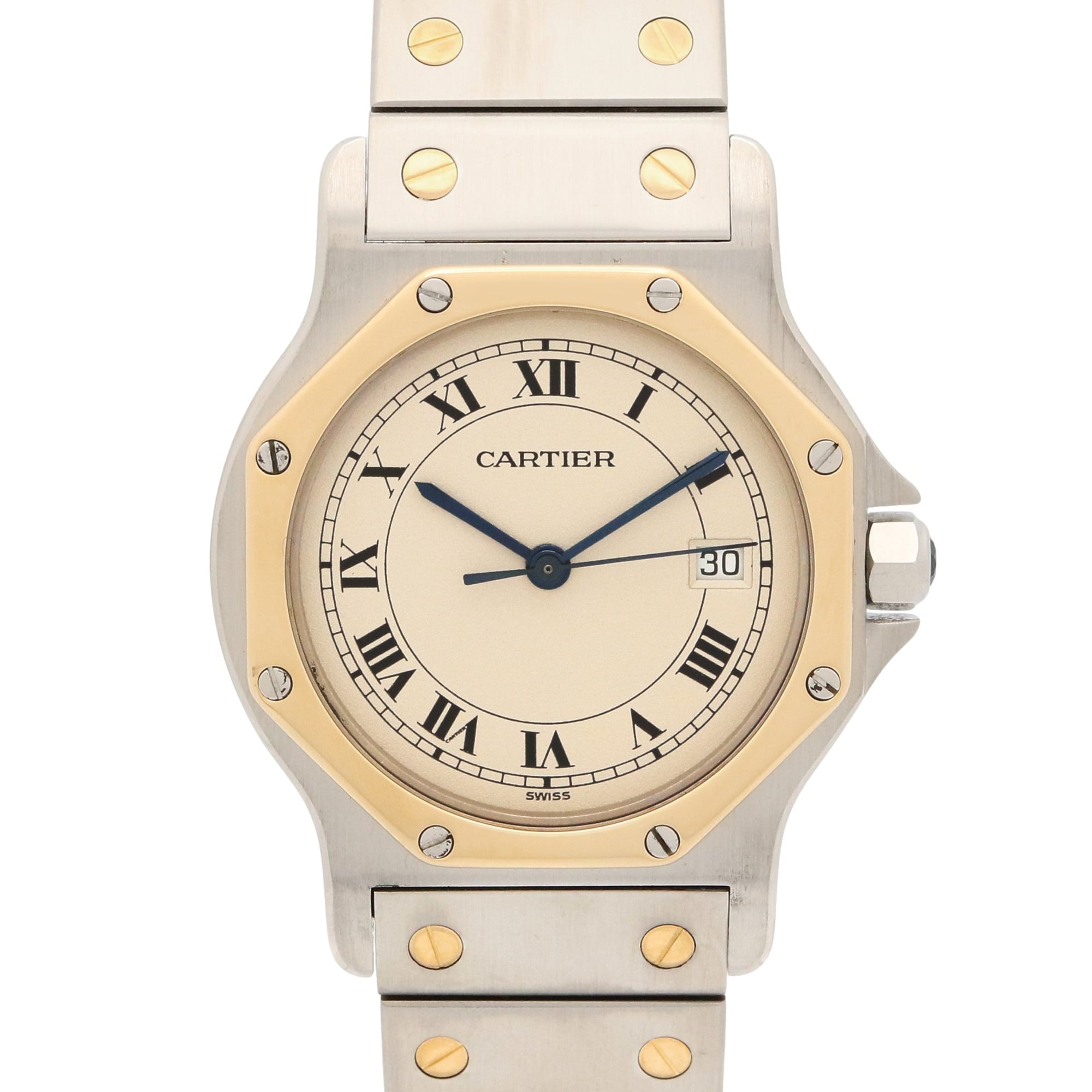 Cartier Santos 187902 Ivory Dial Stainless steel, yellow gold 29mm Watch