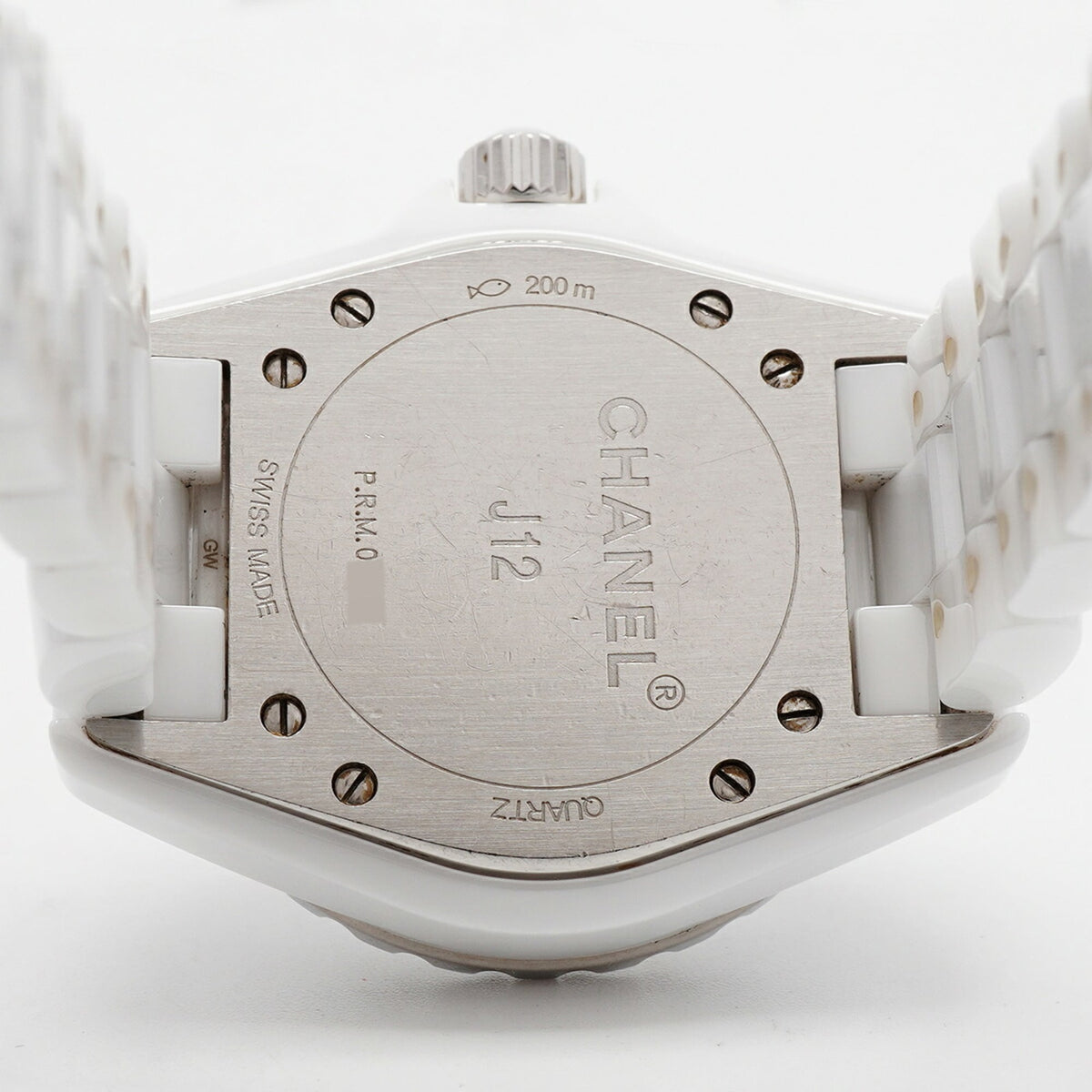 Chanel J12 12P Diamond H1628 White Dial 34mm Watch