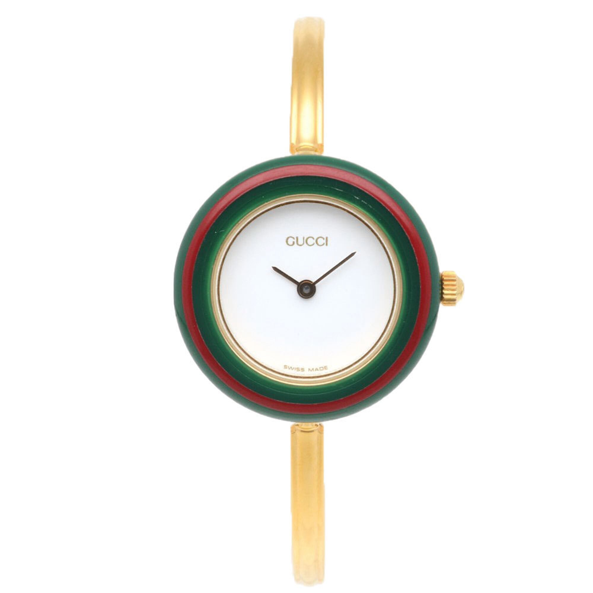 Gucci GP 11 11/12.2 White Dial Gold plated 25mm Watch