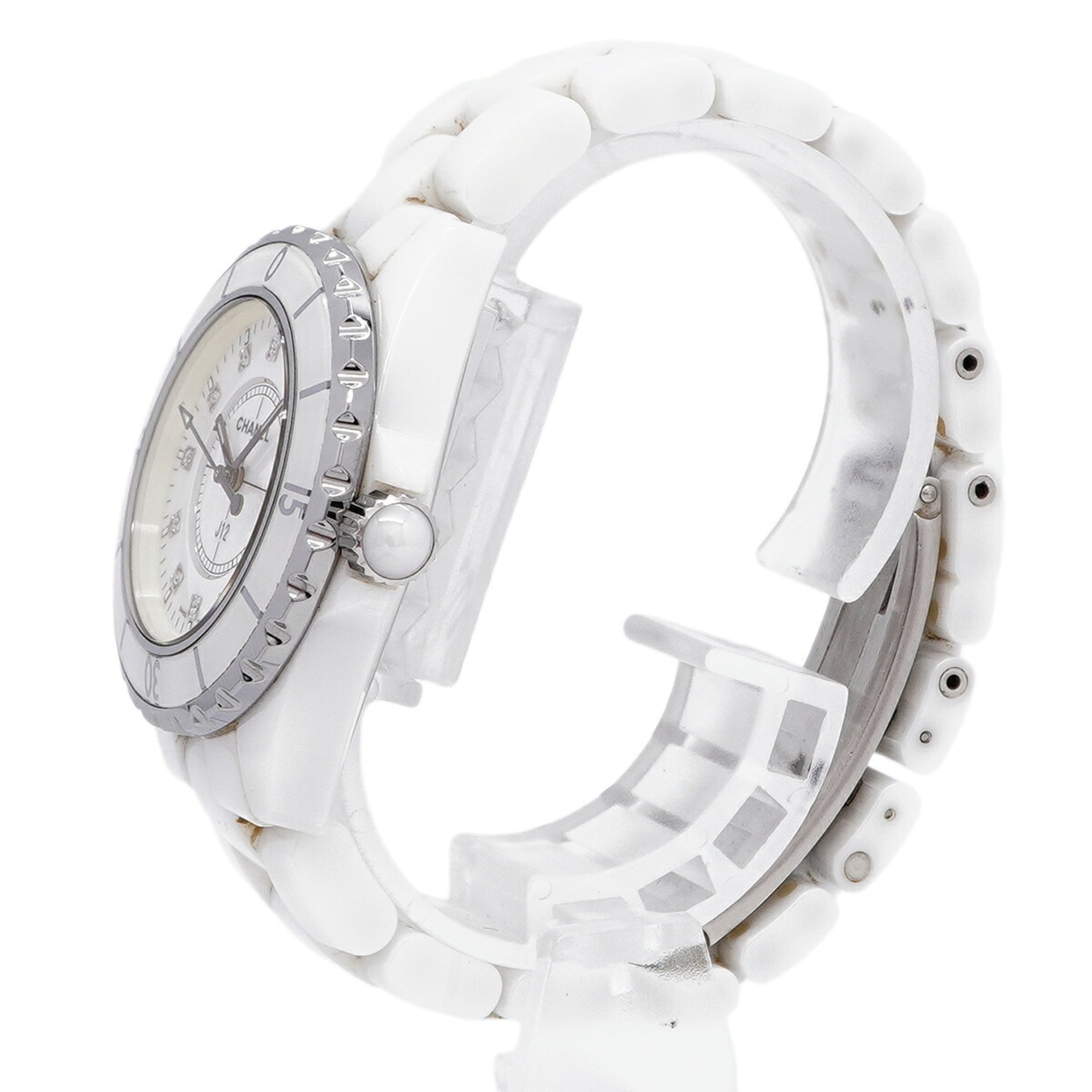 Chanel J12 Diamond H1628 White Dial 33mm Watch