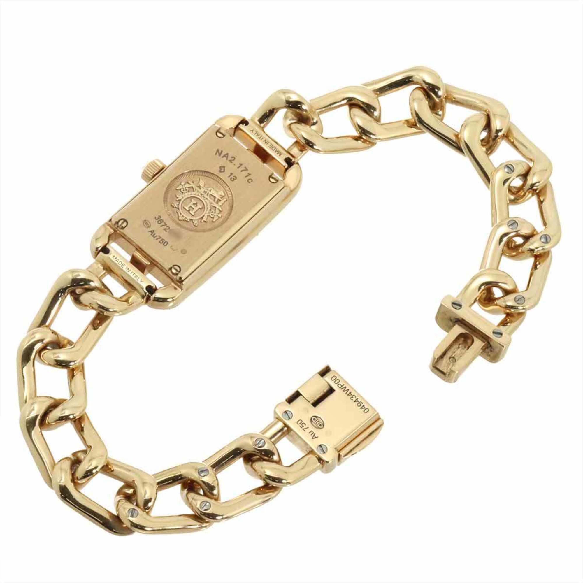 Hermes Nantucket NA2 171c Women's Watch, 2-Piece Diamond Aventurine, 18K Pink Gold, Solid Quartz Watch