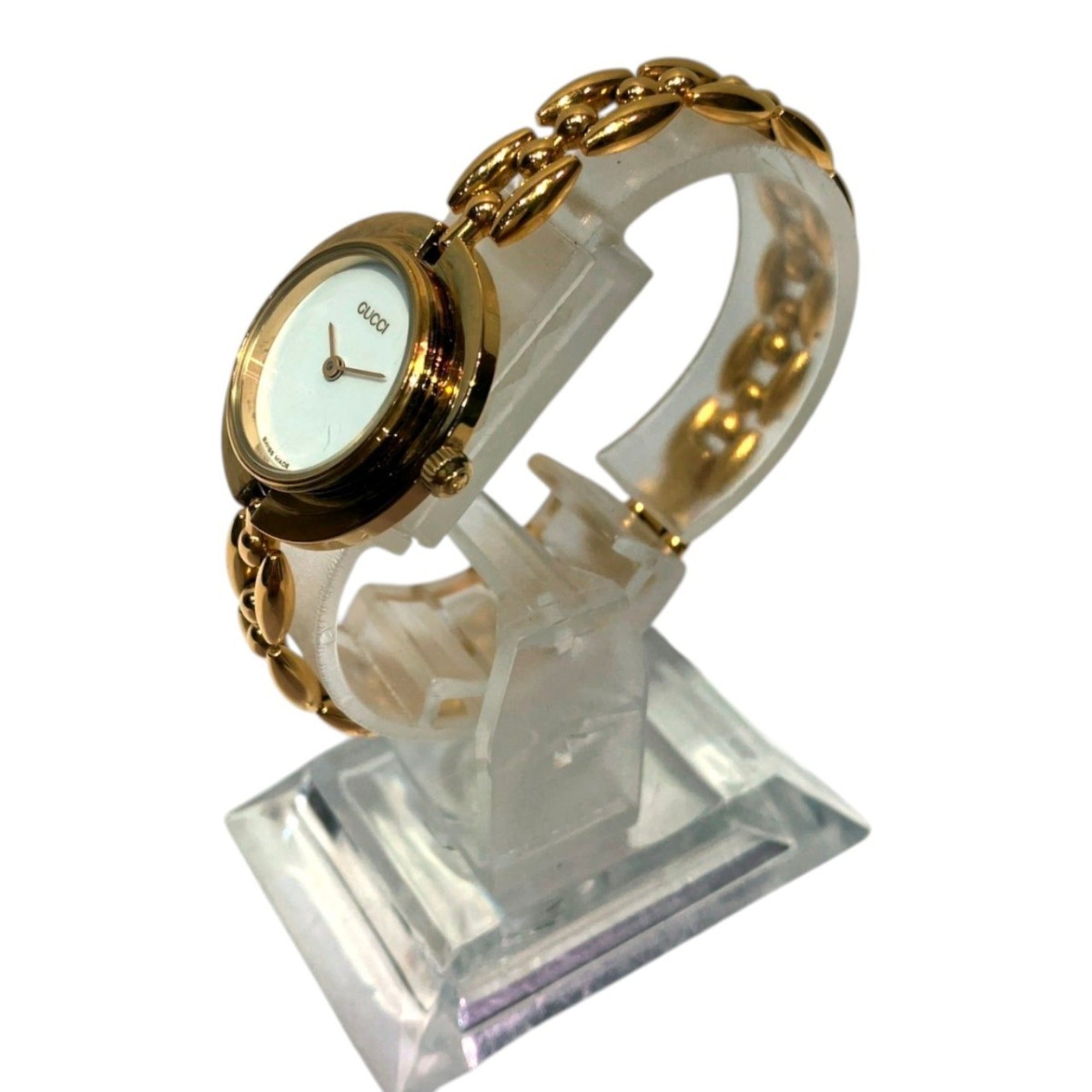 Gucci GUCCI Changeable Bezel Watch, Total Weight 25.6g, GP, Quartz, White Dial, 11 12.2