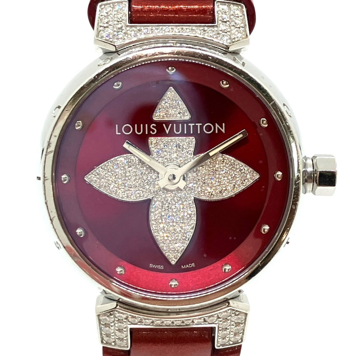 Louis Vuitton Tambour Forever Q121L Red color Dial 28mm Watch