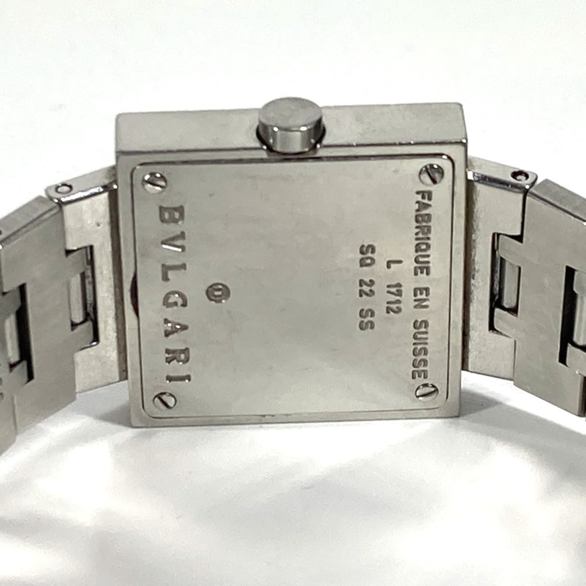 BVLGARI SQ22SS Quadratisch Quadrado Damenuhr, Edelstahl, Silber