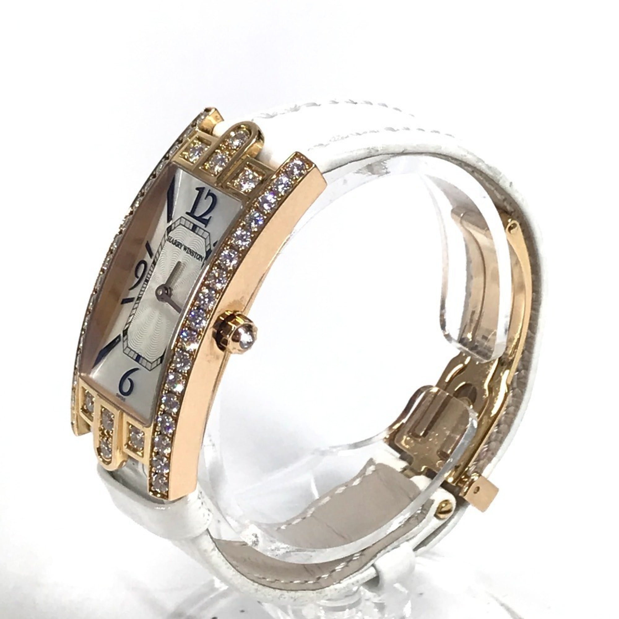Montre pour femme HARRY WINSTON 330 LQWL.M D3.1 Lady Avenue C à lunette sertie de diamants, Or 18 carats, Au750, Blanc