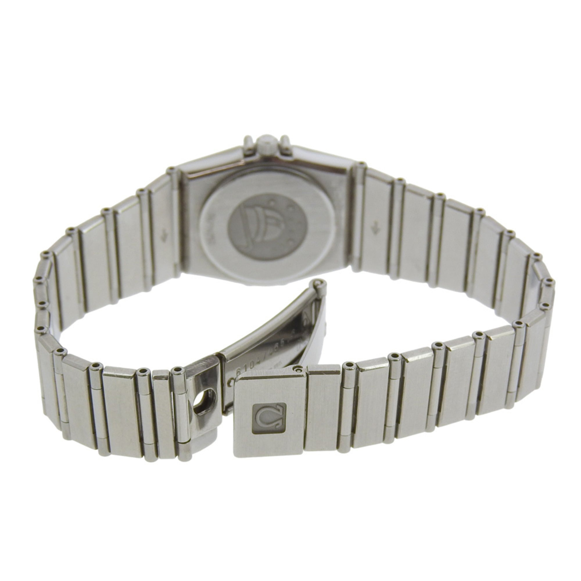 Omega Constellation Mini dameshorloge, roestvrij staal, quartz, analoog, zilveren wijzerplaat.