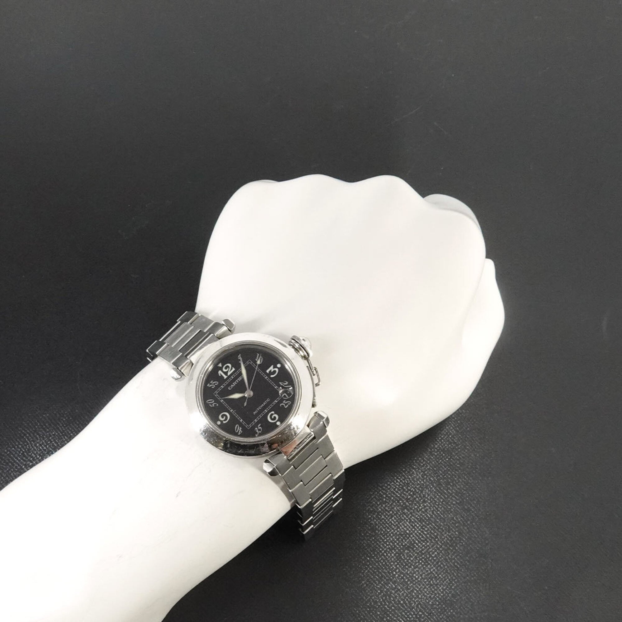 Cartier Pasha C W31043M7 Black Dial 35mm Watch