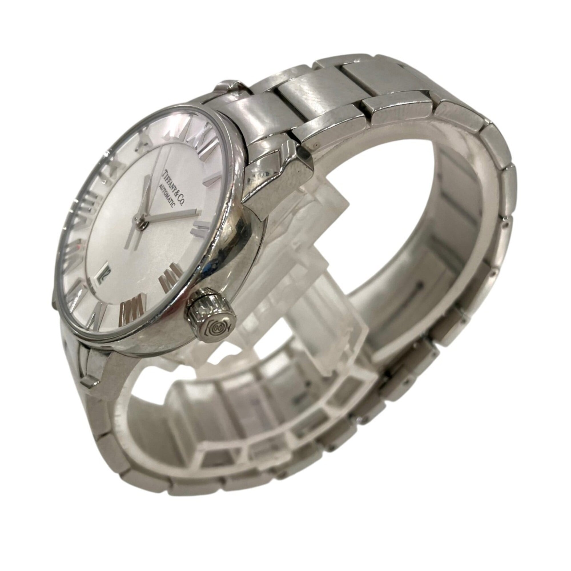 Tiffany & Co. Atlas Dome Watch, Total Weight 64g, Stainless Steel, Automatic Movement, Silver Dial, Z1830.68.10A21A00A