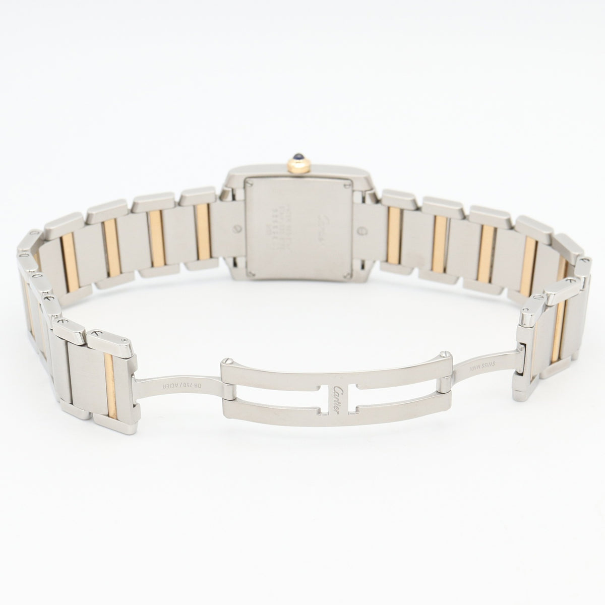 Cartier Tank Française MM W51012Q4 horloge met zilveren wijzerplaat, 25 mm