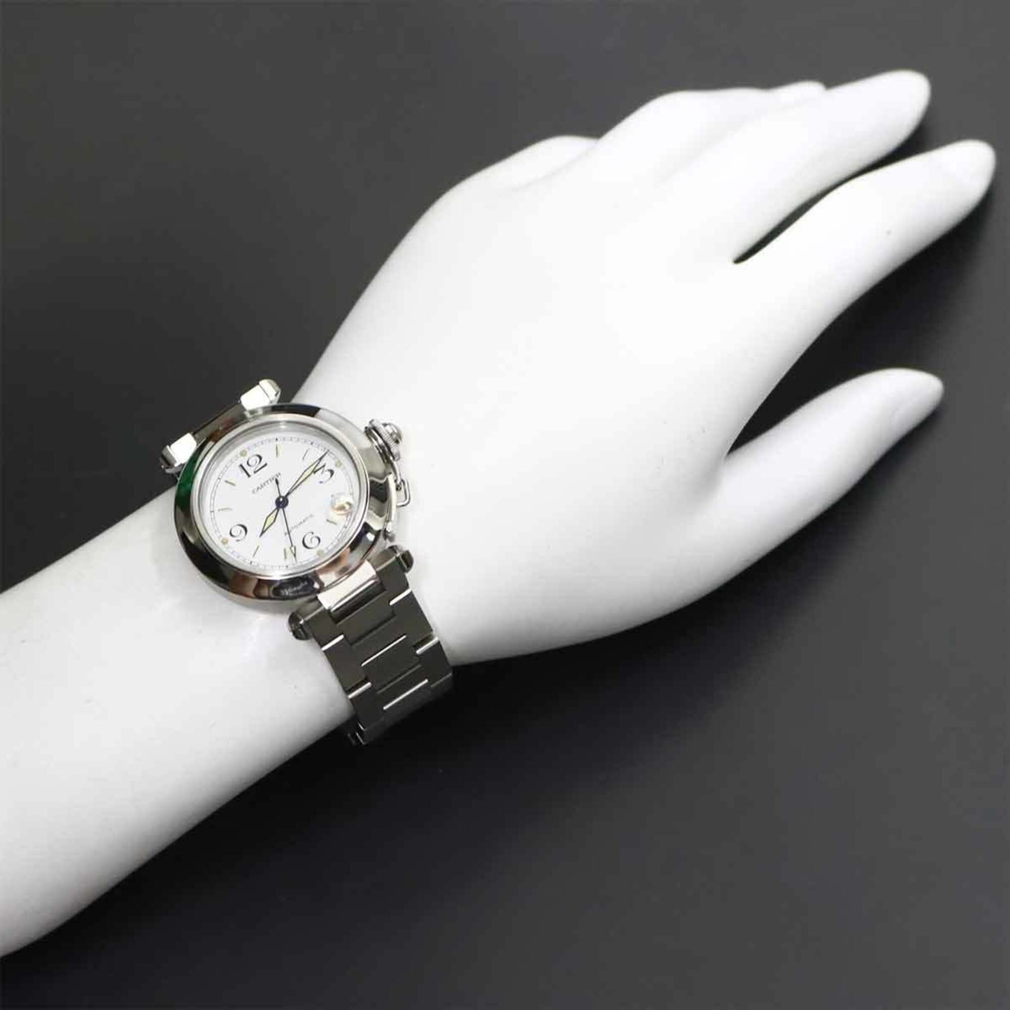 Cartier Pasha C W31015M7 Boys' Watch, Date, White, Automatic Winding Watch