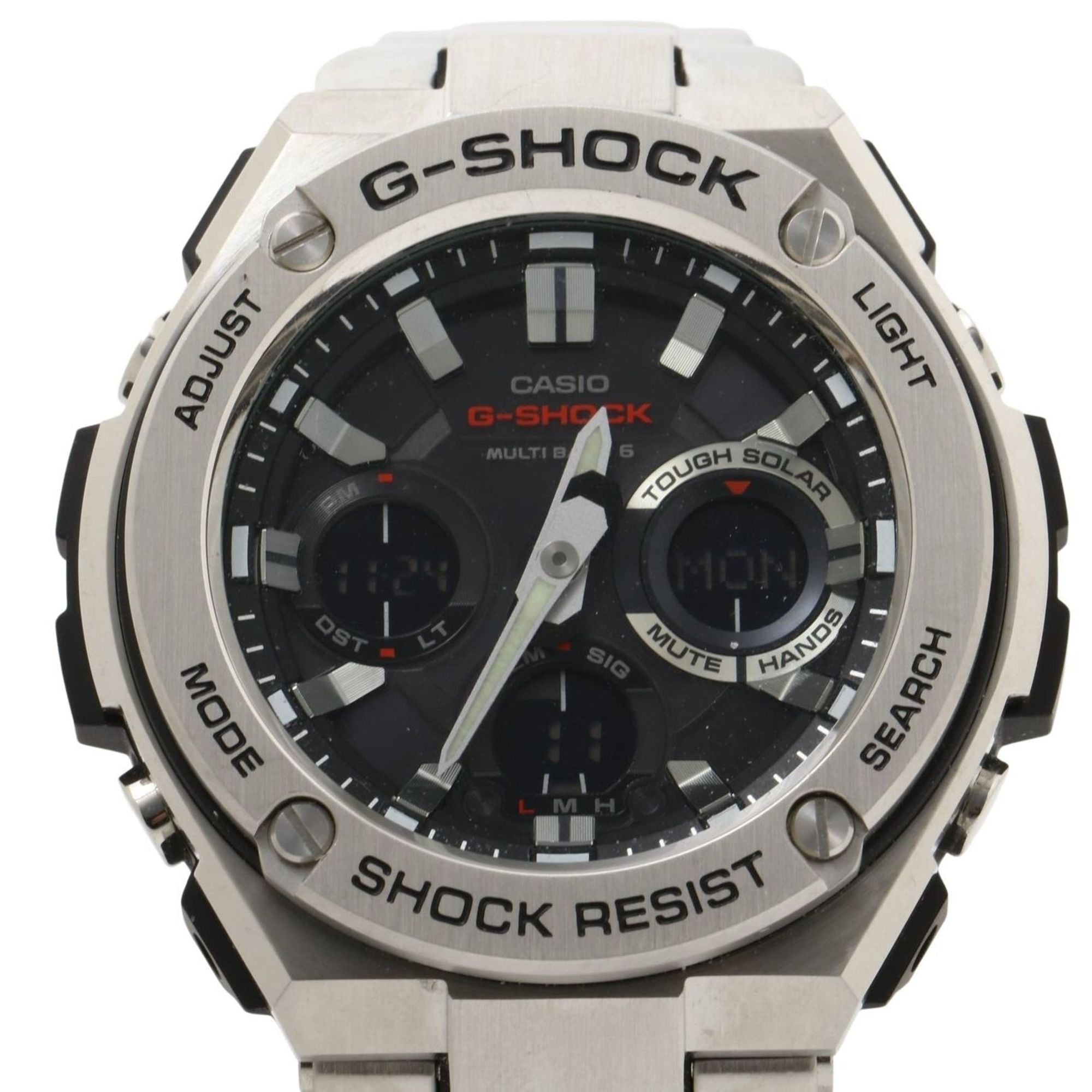 CASIO GSHOCK GSTEEL GSTW100 Series (GSTW110D1AJF) Men's Analog-Digital Watch in Black and Silver with Resin/Stainless Steel