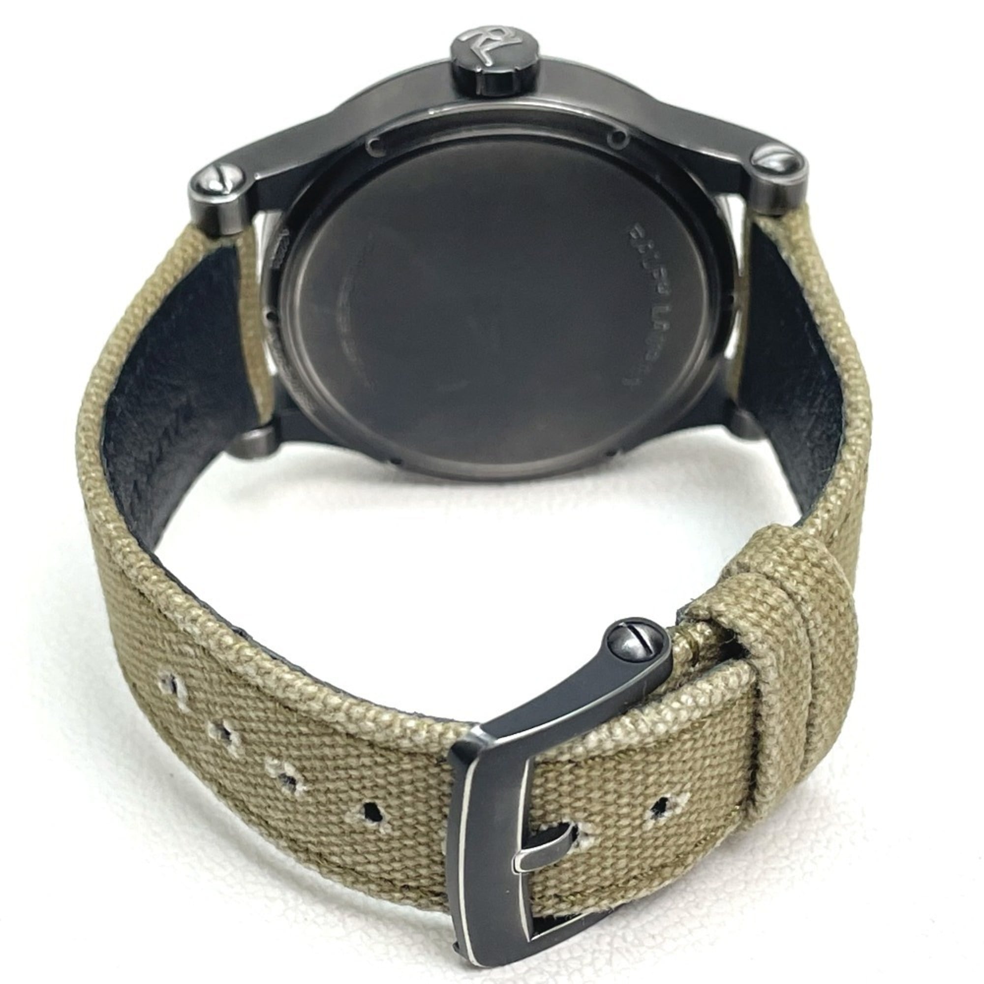 RALPH LAUREN Ralph Lauren Sporting Safari RL67 chronometerhorloge (RL0220900) met roestvrijstalen canvasband, zwart/kaki