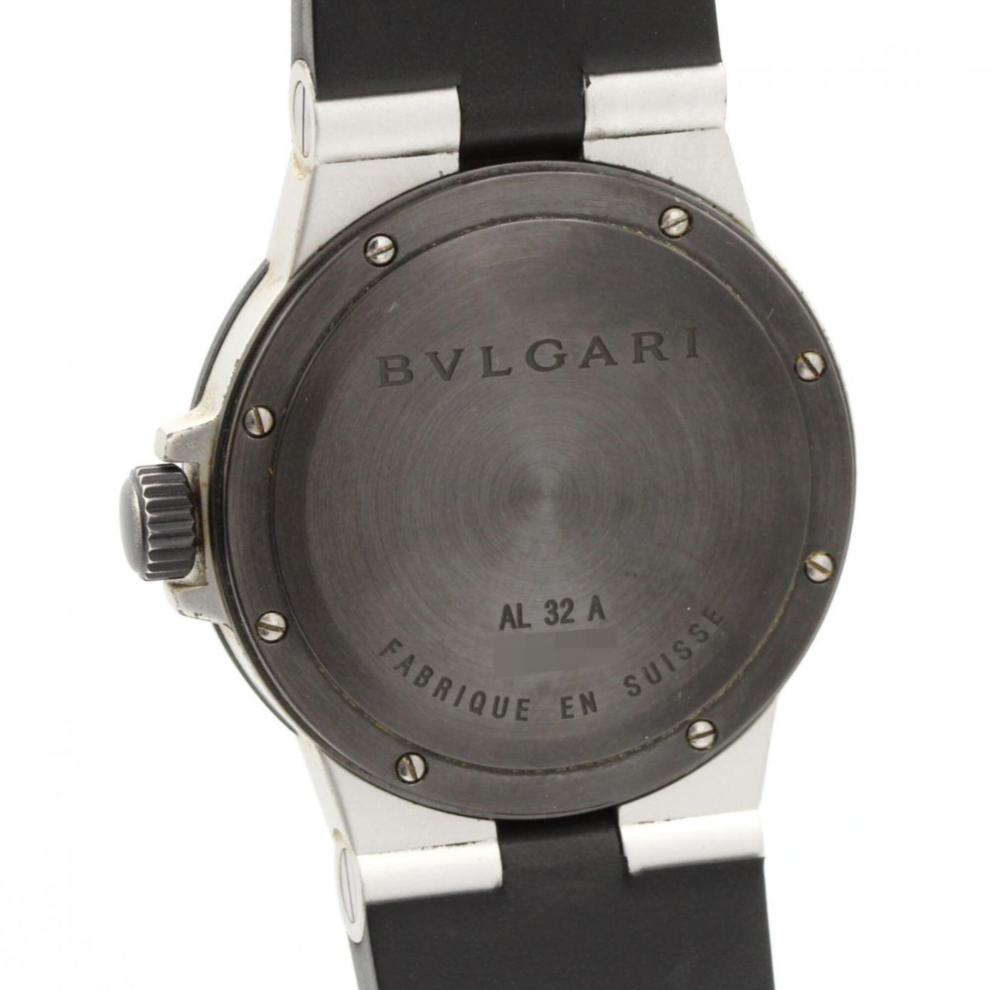 Bvlgari-horloge van aluminium met zilveren wijzerplaat, 32 mm