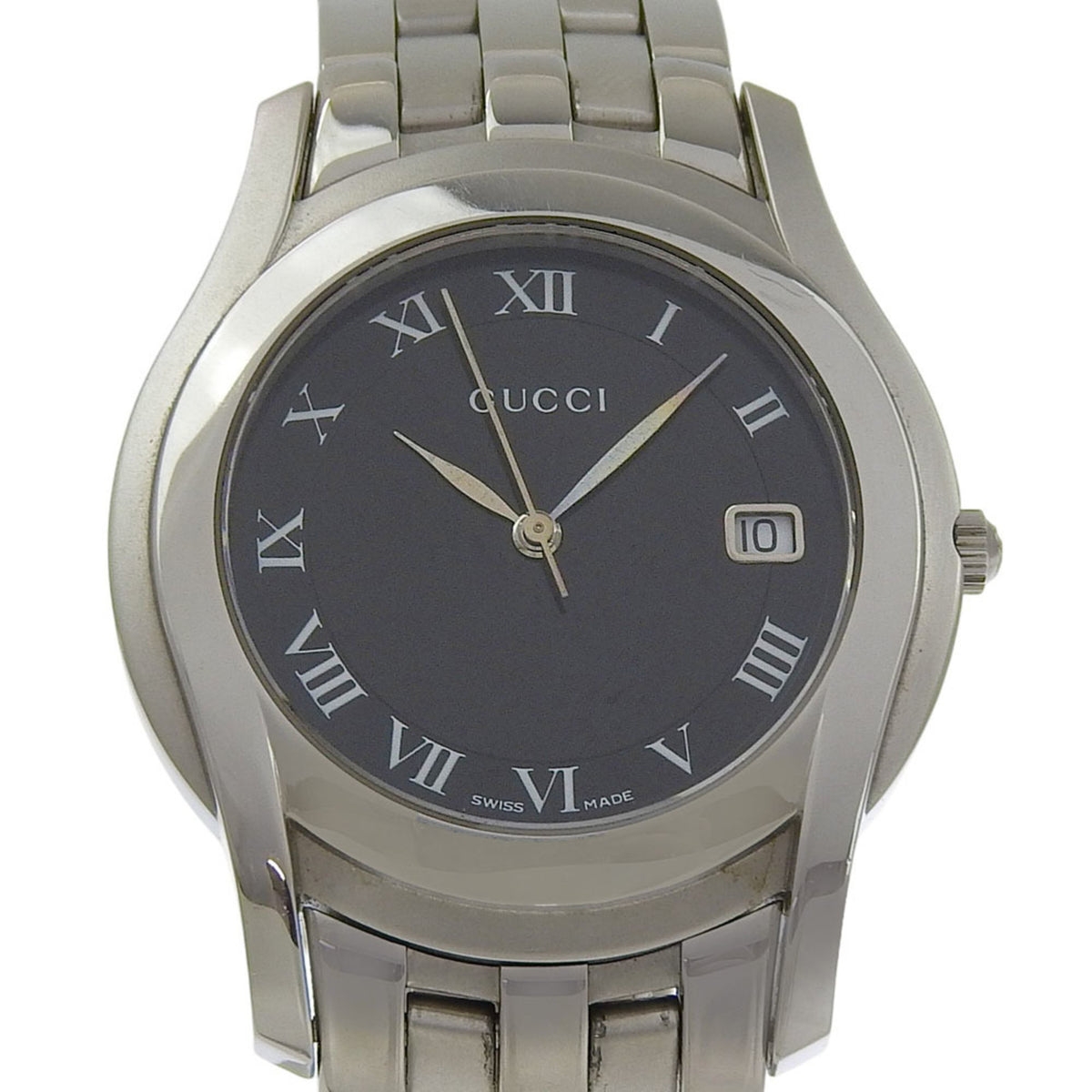 Gucci 5500M Analoguhr aus Edelstahl Schwarz Quarz mit Zifferblatt für Damen