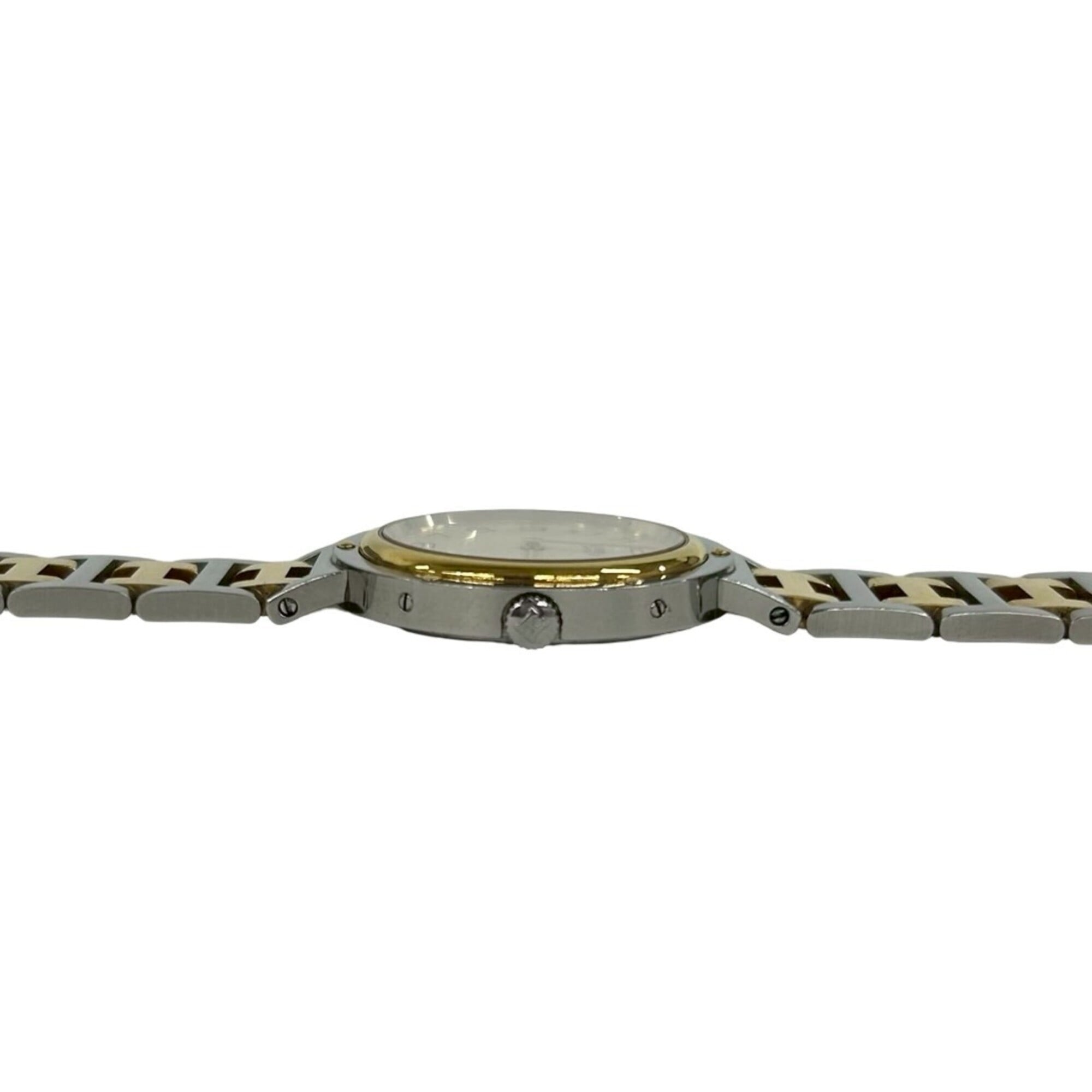 HERMES Clipper Stainless Steel GP Quartz Wrist Silver 32943