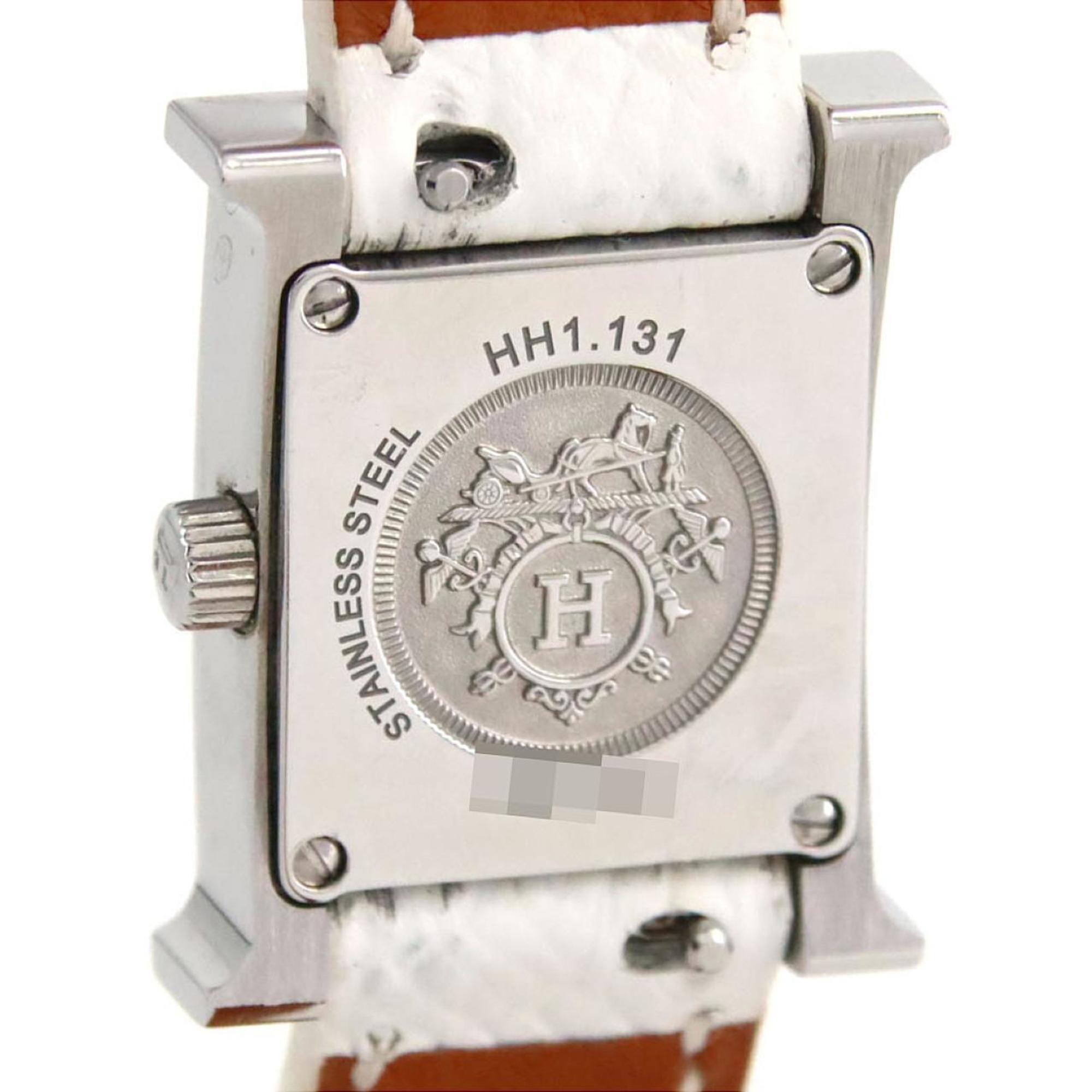 Hermès H Watch Double Tour D HH1.131 roestvrijstalen quartz-polshorloge