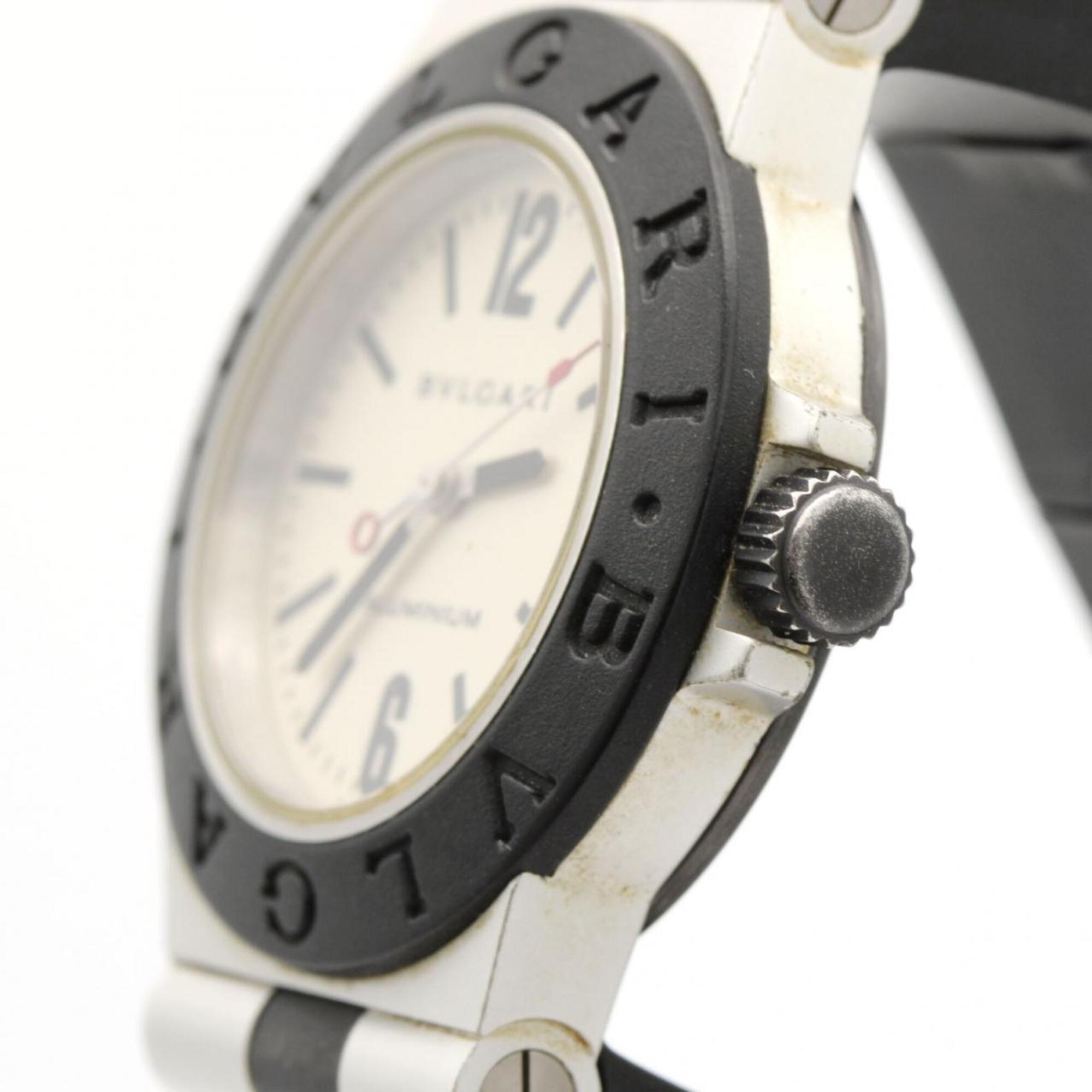 Bvlgari-horloge van aluminium met zilveren wijzerplaat, 32 mm