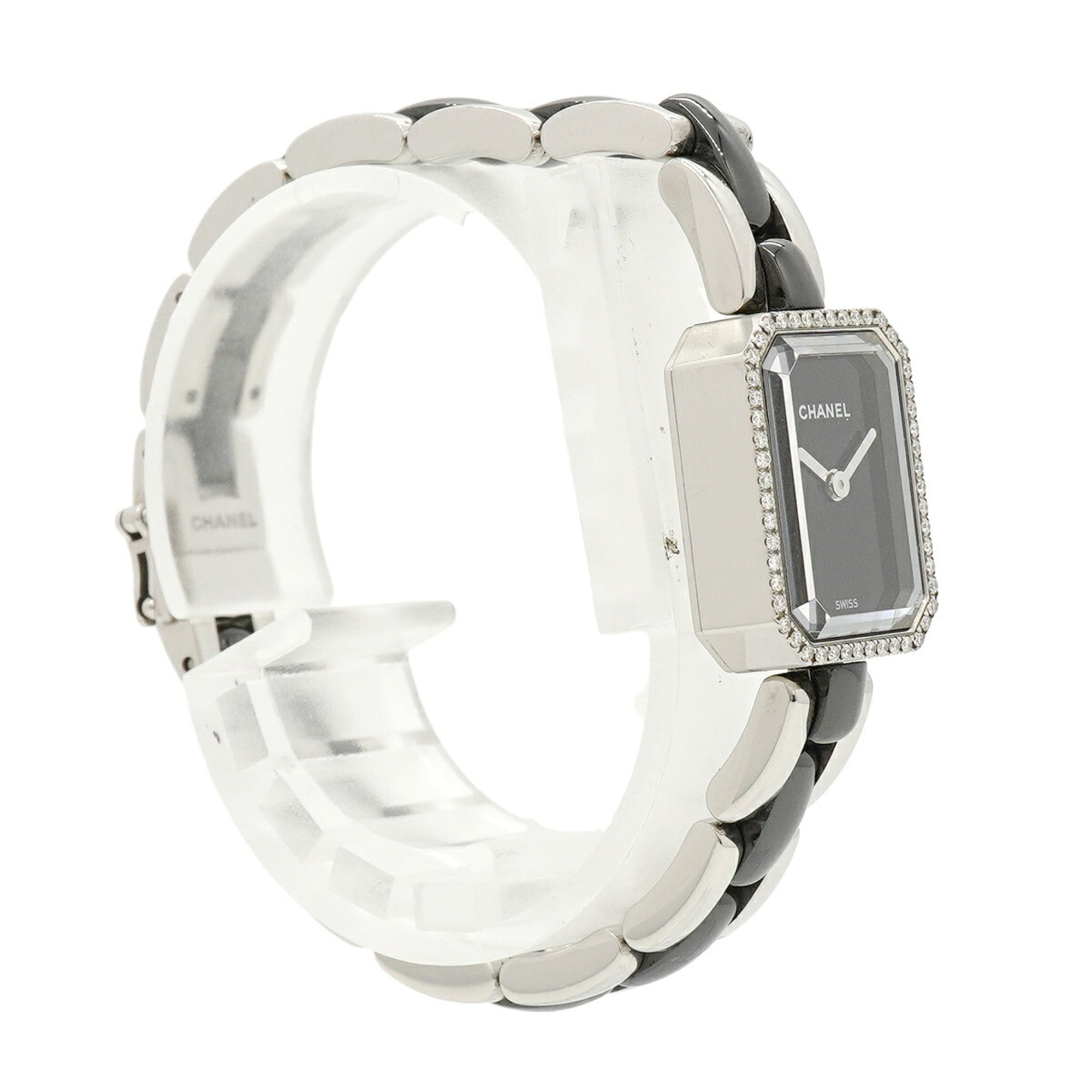 Chanel PremiÃ¨re Diamond Bezel H2163 Black Dial Wo