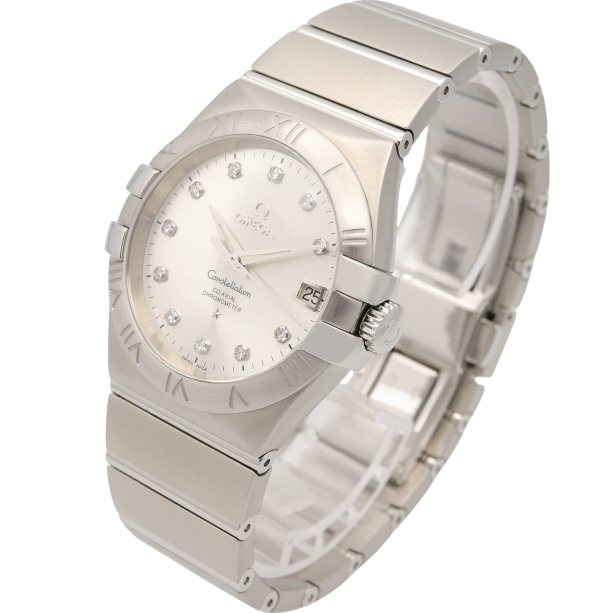 Omega Constellation Co-Axial 11-Diamond 123.10.35.20.52.001 Silver Dial 35mm Watch