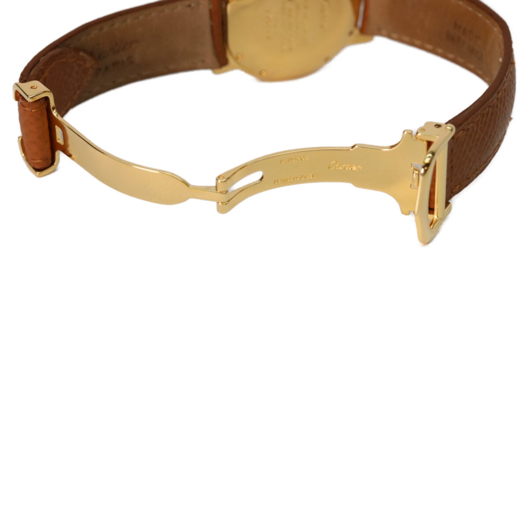 Cartier W1006922 925 Must de Ronde LM Vermeil dameshorloge met kleine secondewijzer, Trinity-ontwerp, goudkleurig met ivoorkleurige wijzerplaat