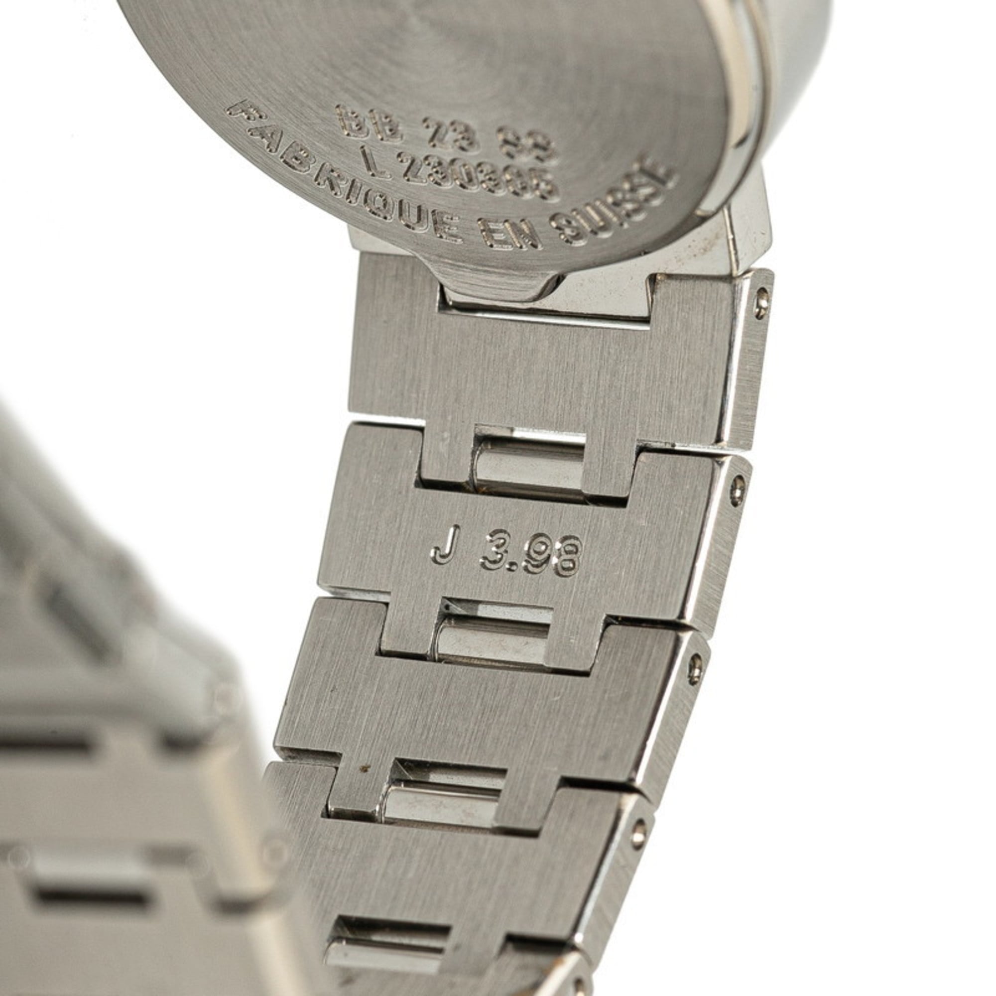 BVLGARI Uhr BB23SS Quarz Schwarz Zifferblatt, Edelstahl, Damenuhr
