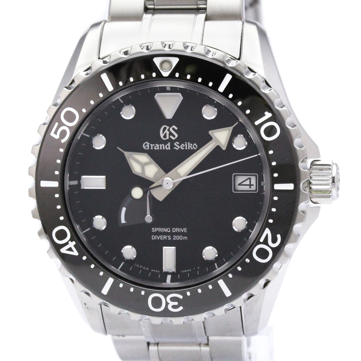 Grand Seiko SBGA229 (9R65-0AM0) horloge met zwarte wijzerplaat, 44 mm