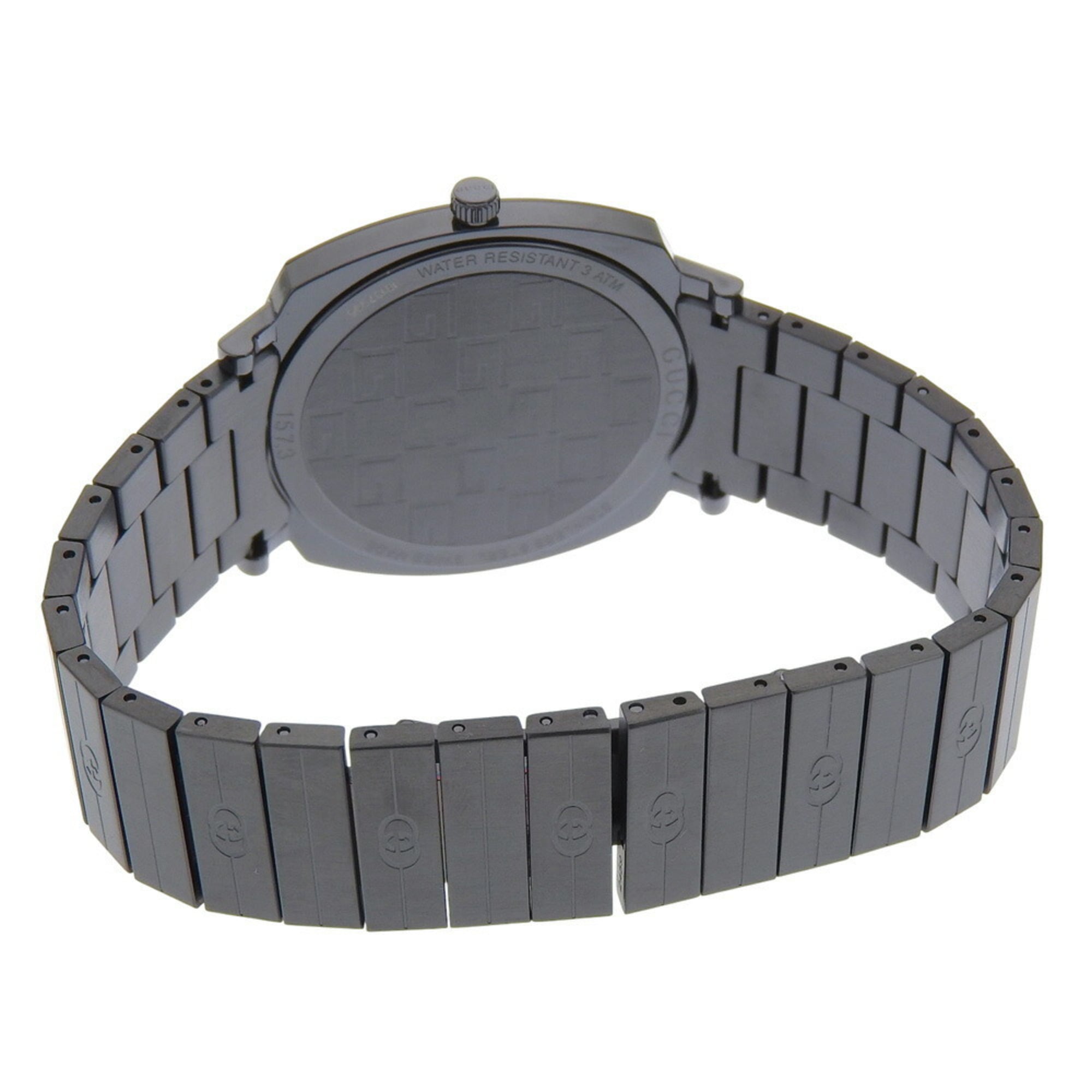 Gucci Grip Watch, 157.3 Stainless Steel, Black Quartz Movement, Analog Display, Dial, Men's