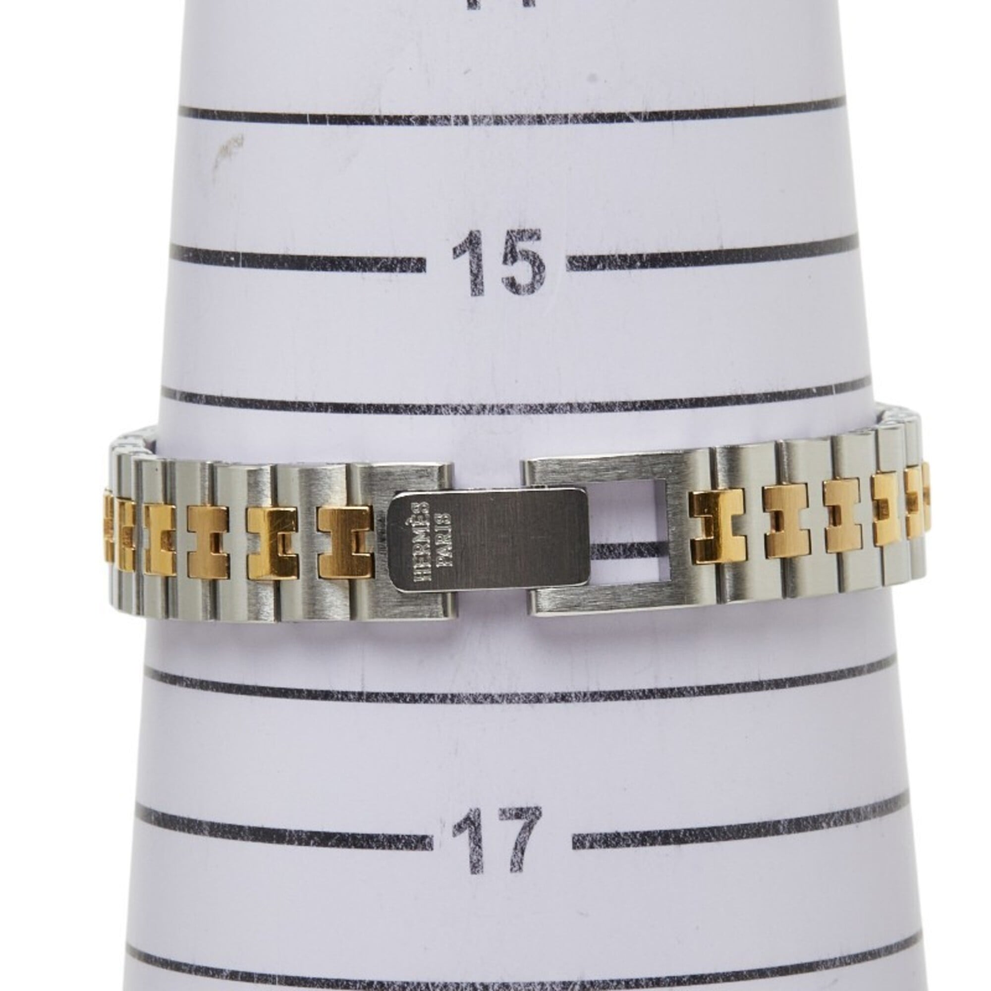 Hermes Profile Quartz White Dial Stainless Steel Plated Wo.