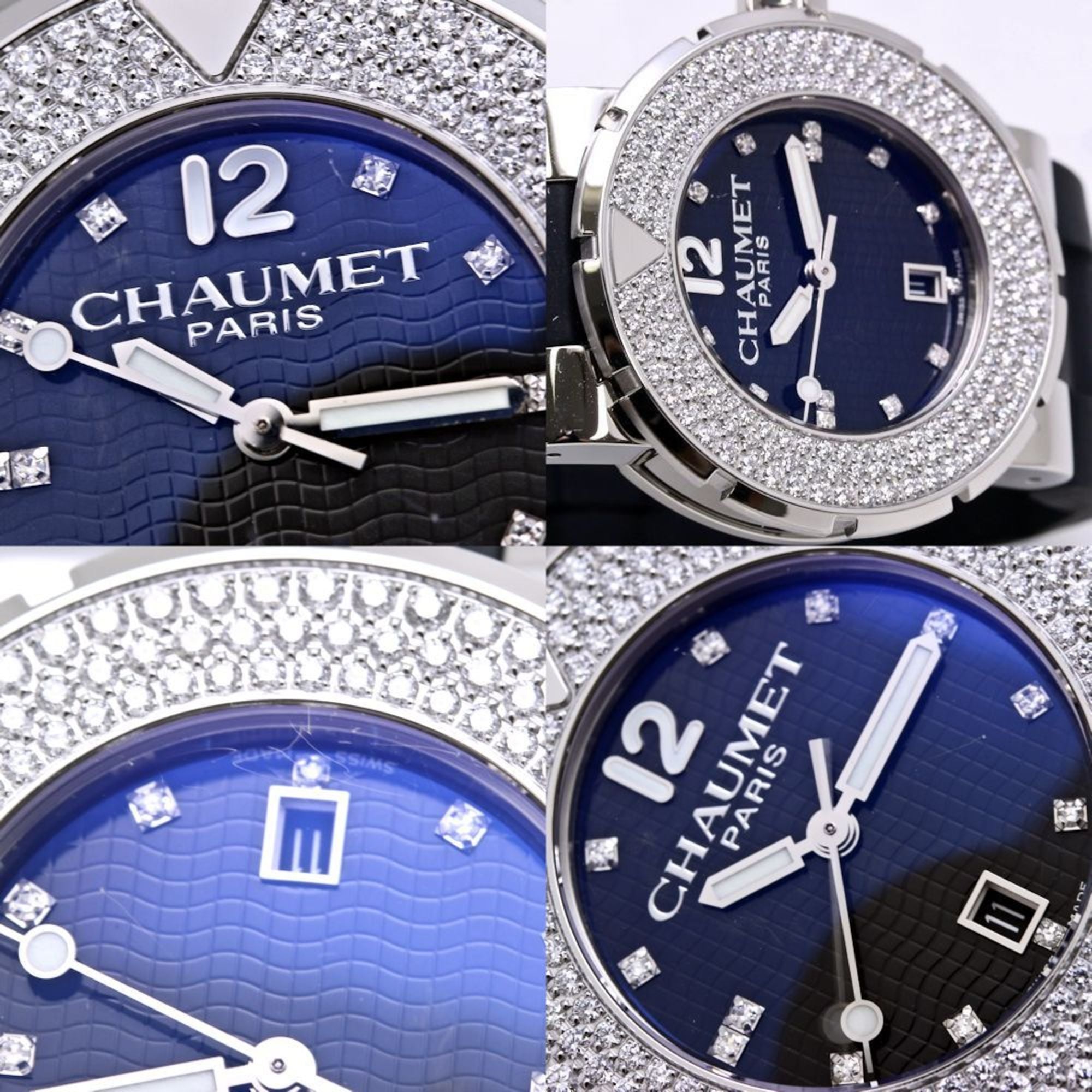 Chaumet Class One MM Bezel Diamond W17229-33G roestvrij staal x rubber jongenshorloge 39989