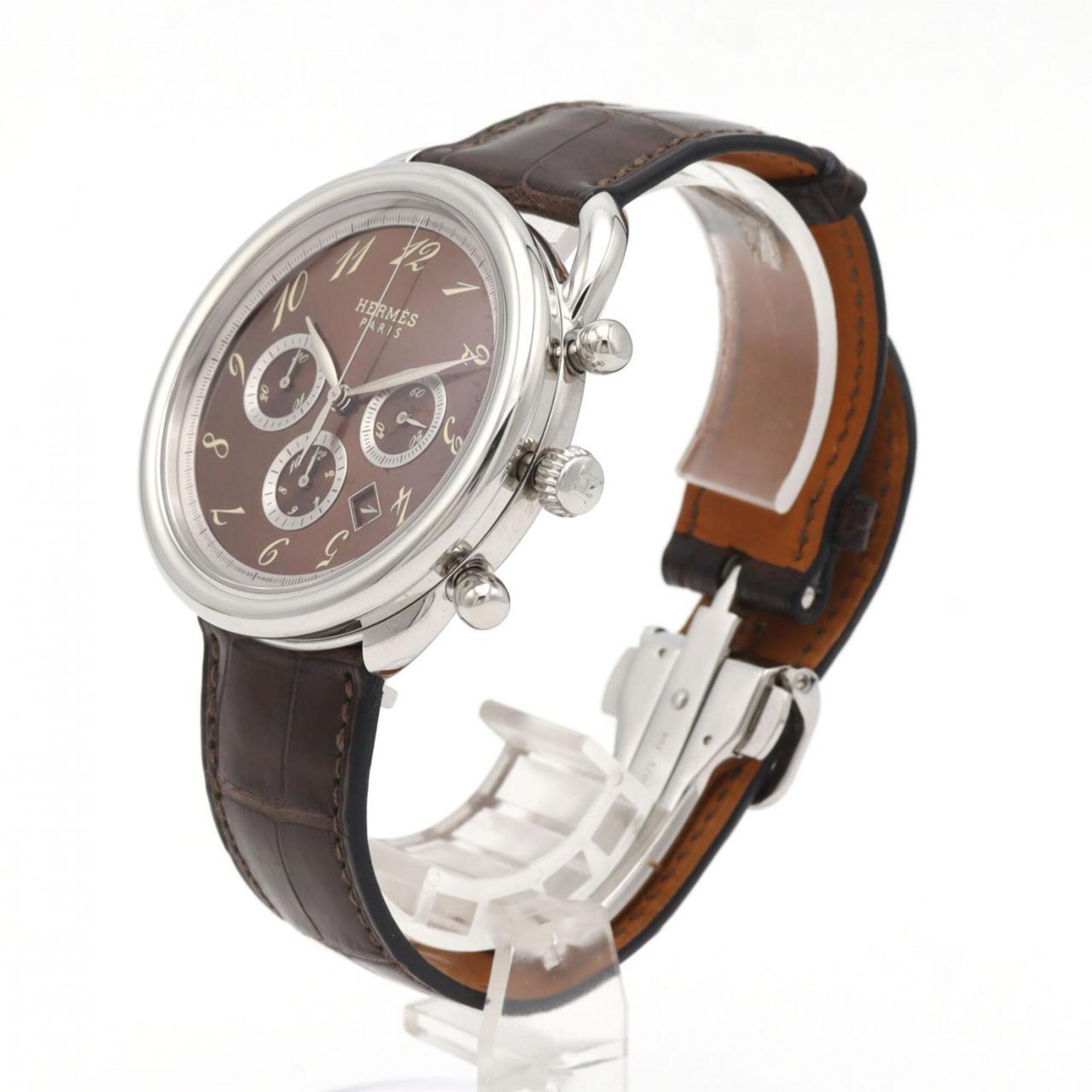 Hermes Arceau Chrono AR4.910 Brown Dial 43mm Watch