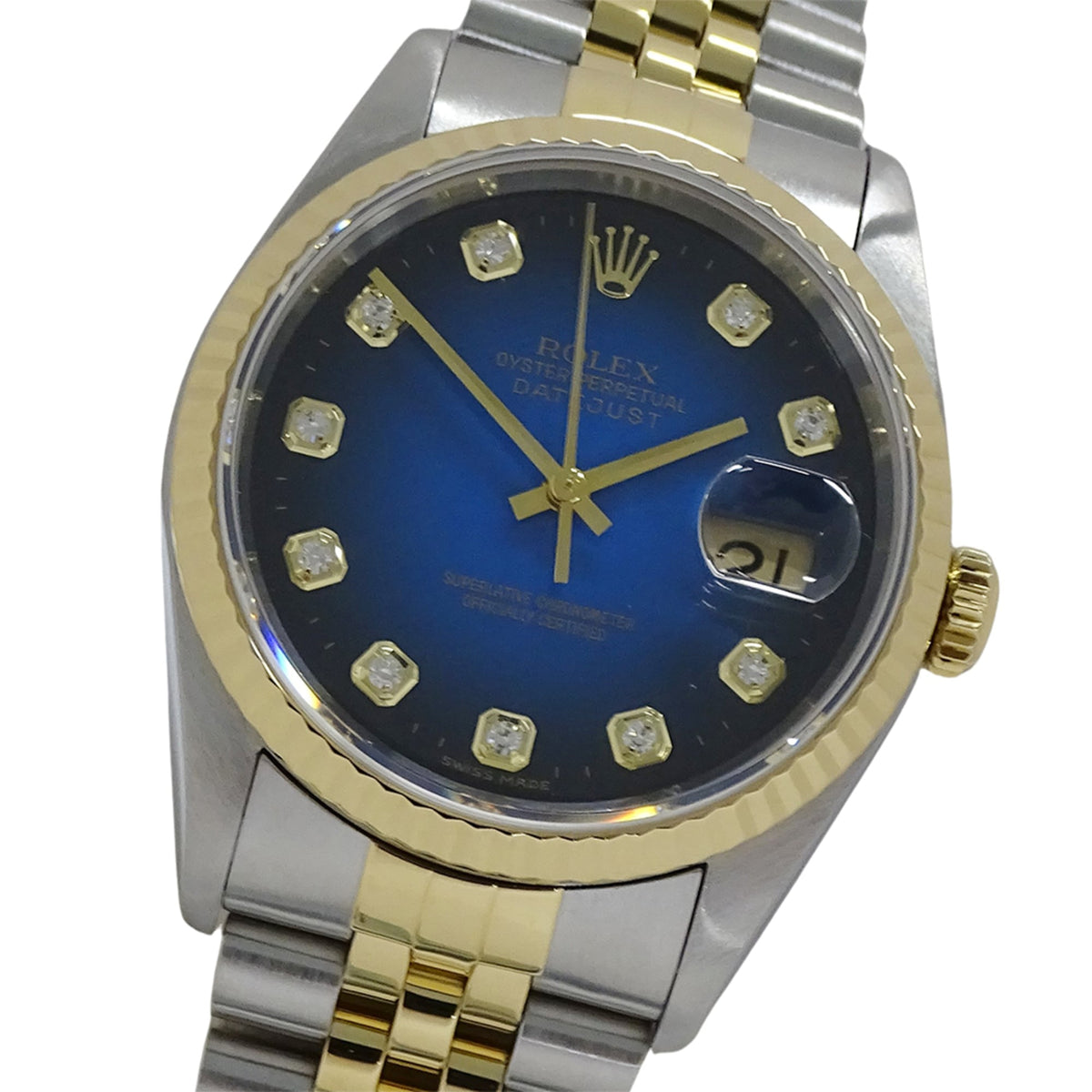 Rolex Datejust 16233G Blue gradient Dial 35mm Watch