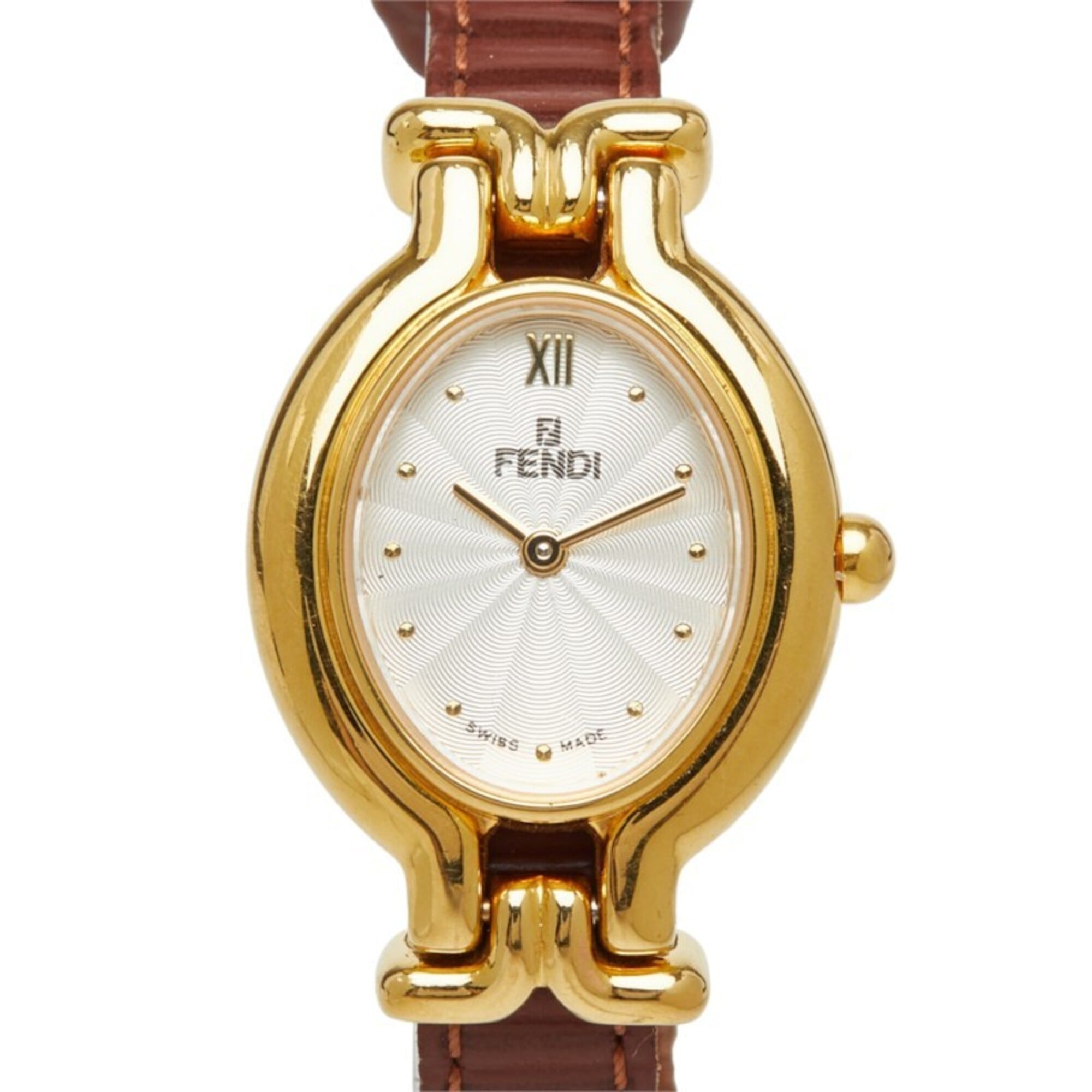 Montre Fendi Chameleon à bracelet interchangeable, 5 couleurs, 640L Blanc, cadran de 24 mm