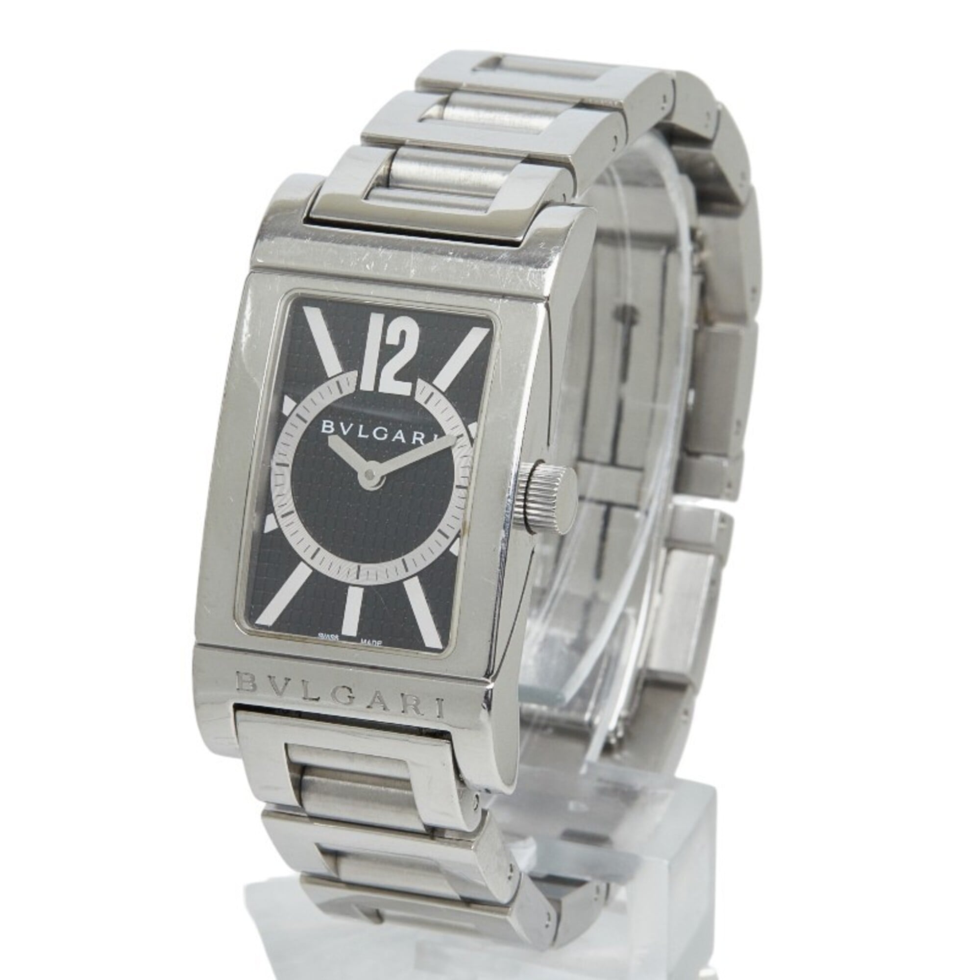 Bulgari Rettangolo RT39S Black Dial 20mm Watch