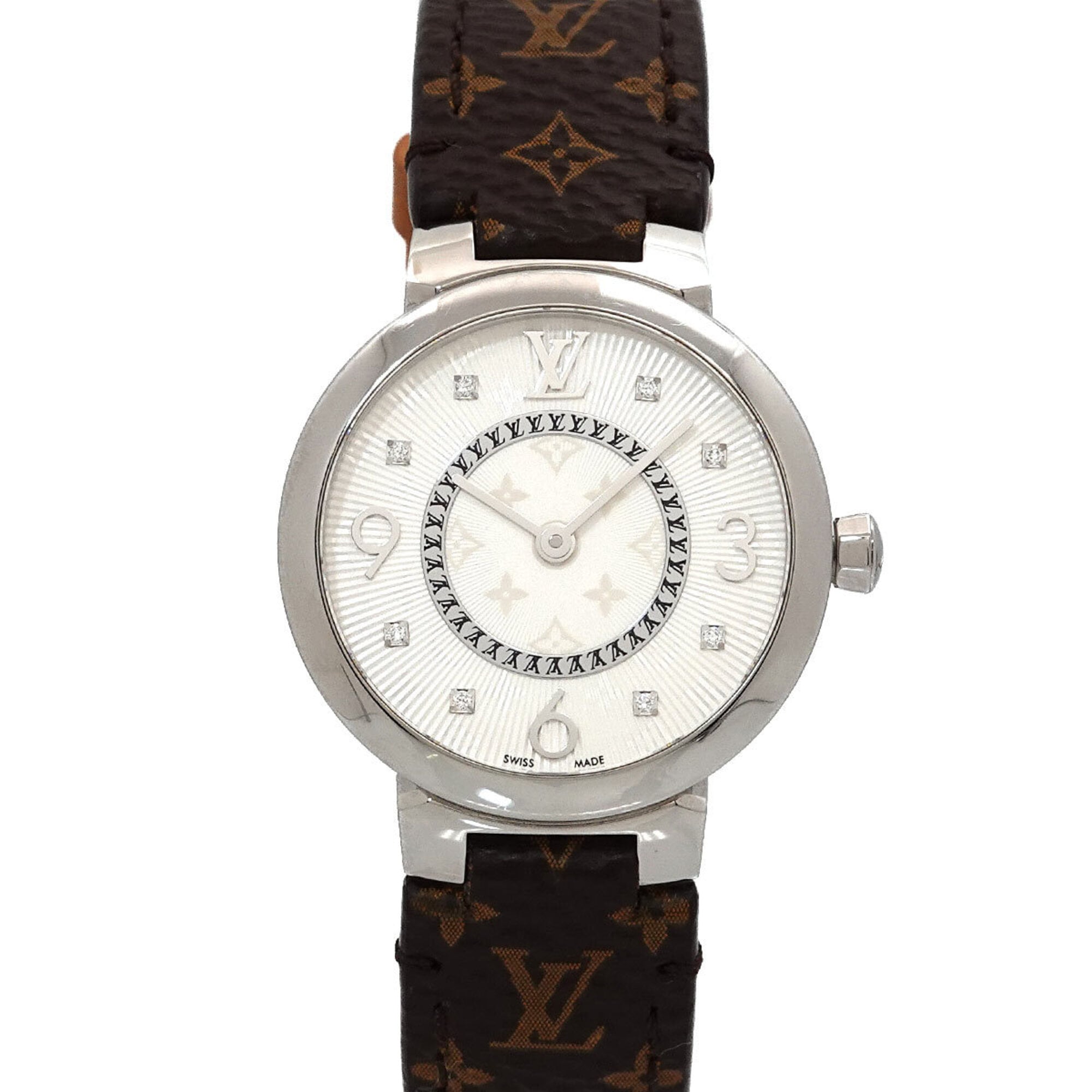 Louis Vuitton Tambour Q12MG Silver Dial 28mm Watch
