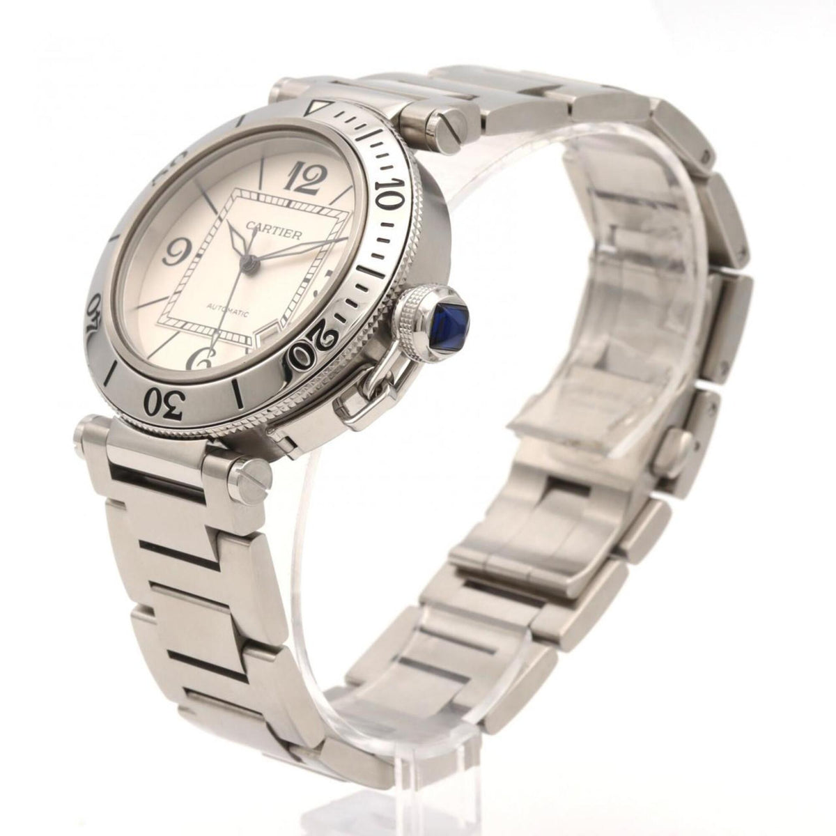 Cartier Pasha Seatimer W31080M7 Silver Dial 40mm Watch