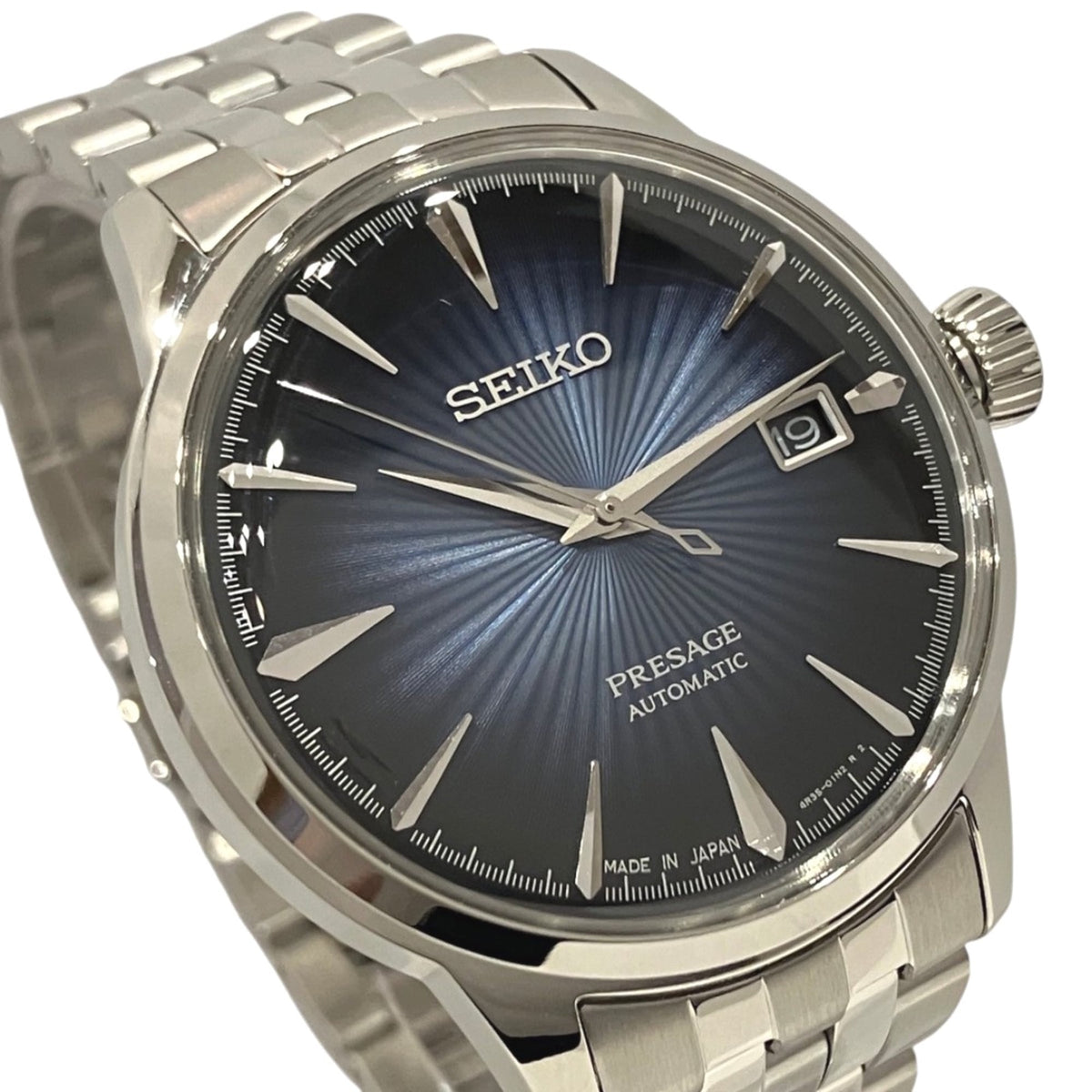 Montre Seiko Presage Cocktail Time SARY123 4B35-01T0, cadran bleu, 38 mm