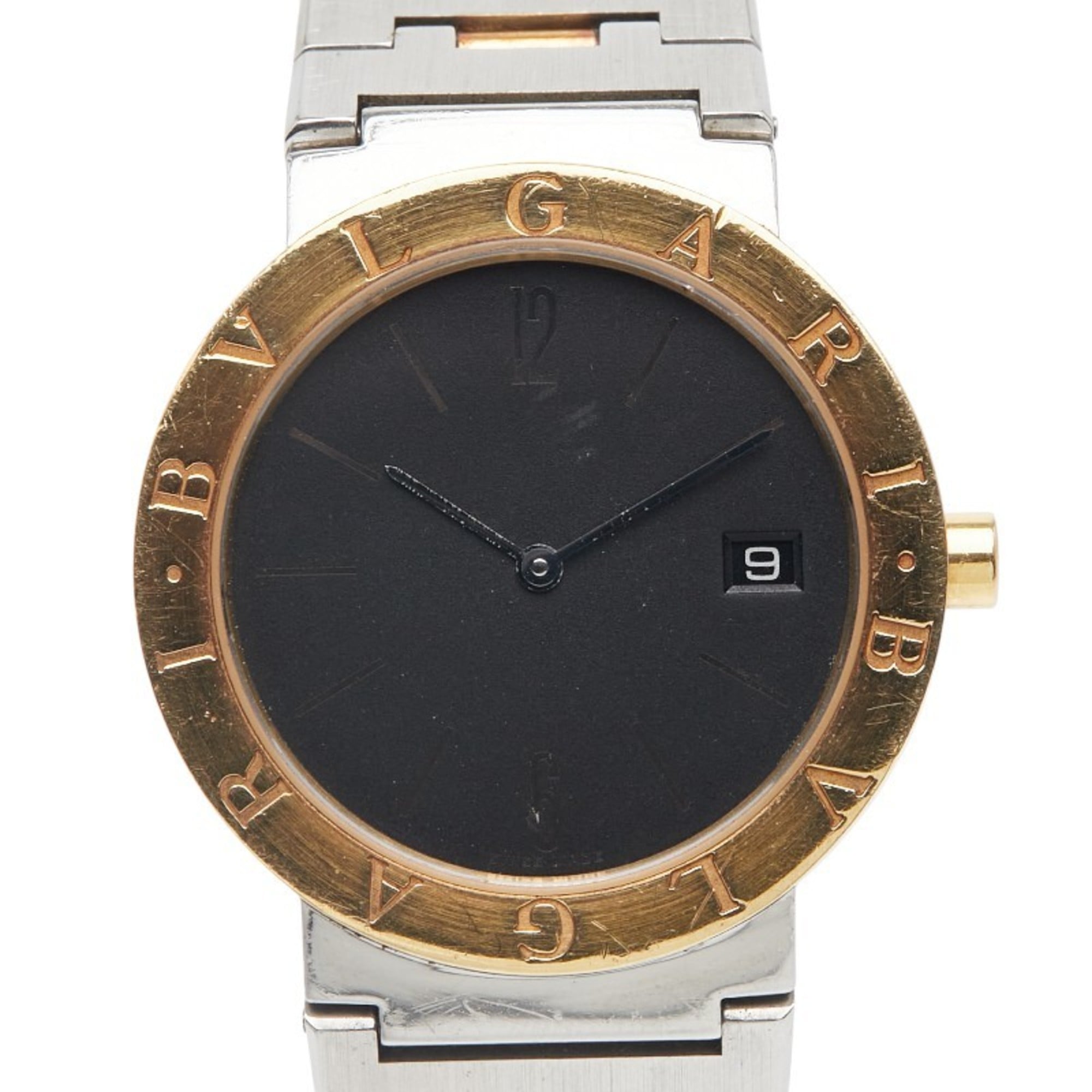 BVLGARI BB33SGD 腕時計 BVLGARI Men's Watch BB33SGD Quartz Black Dial Stainless Steel Yellow G