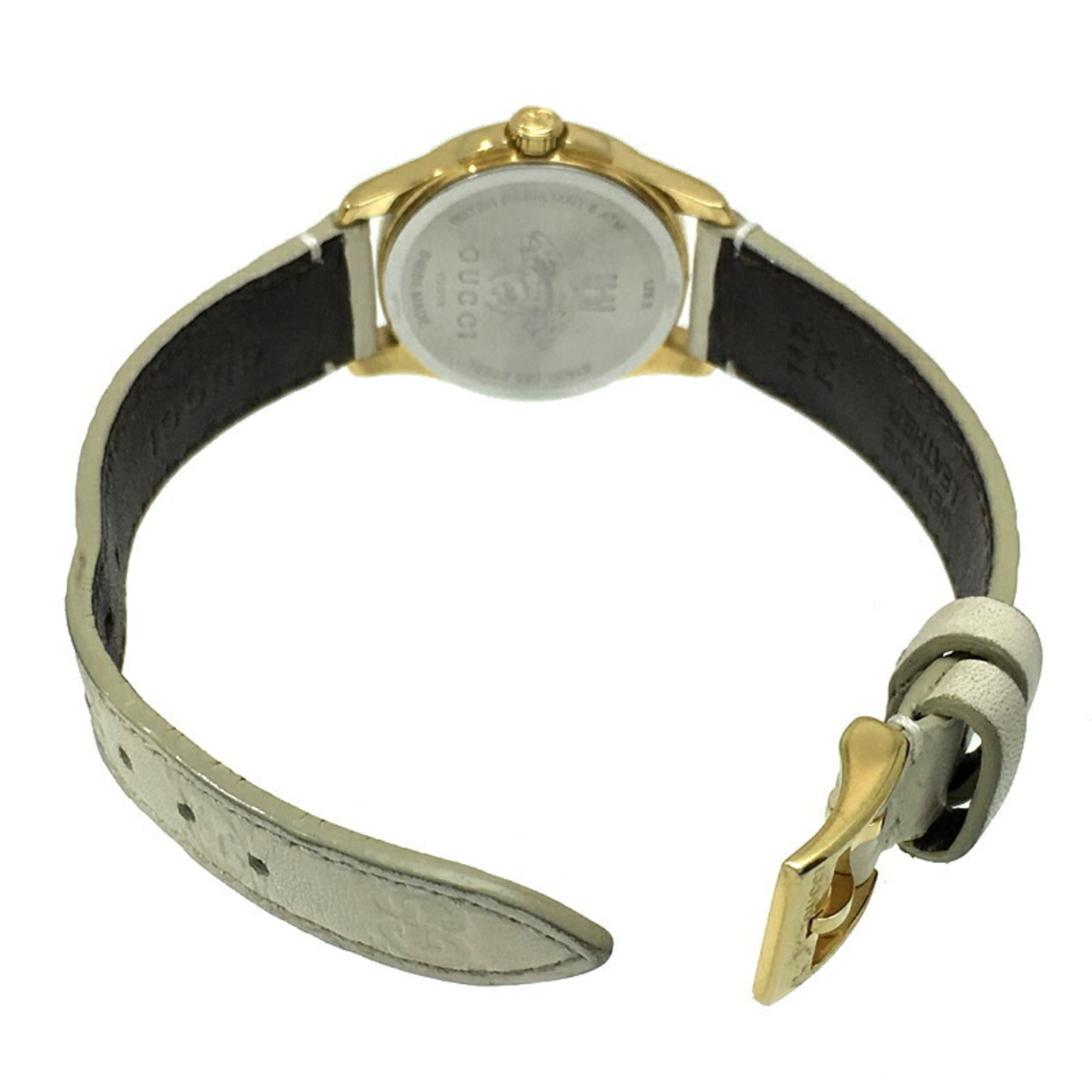 Gucci G Timeless dameshorloge YA126580 126,5 vergulde witte Shima-wijzerplaat