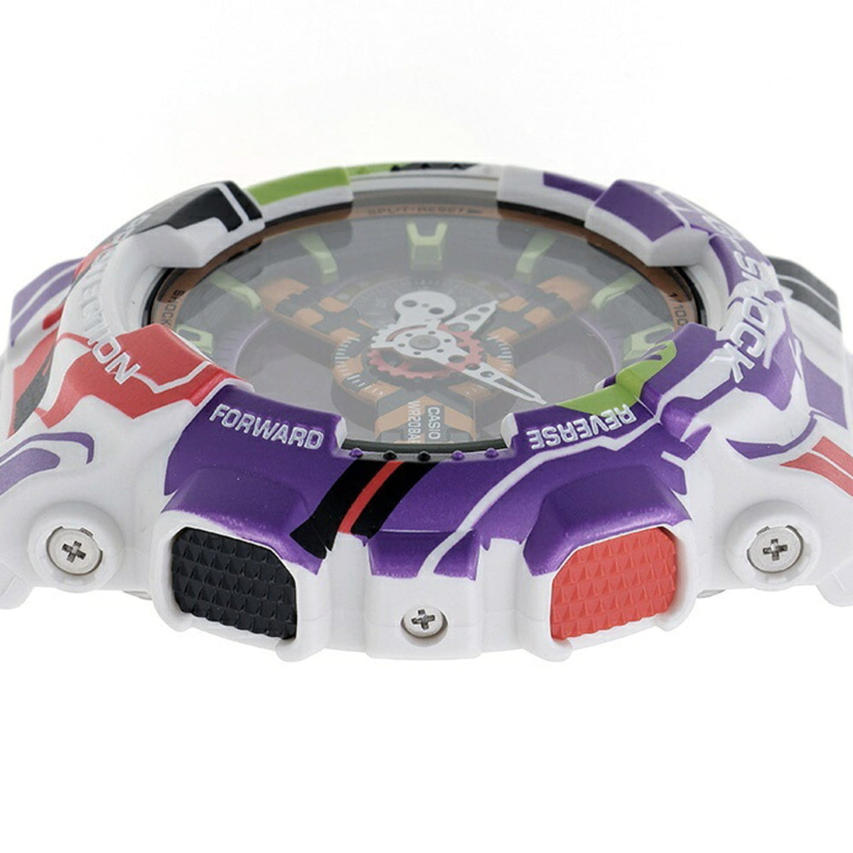 Casio G-SHOCK 1100-Serie – Evangelion-Kooperationsmodell GA-110EVA30-7AJR, mehrfarbiges Zifferblatt, 51 mm Uhr