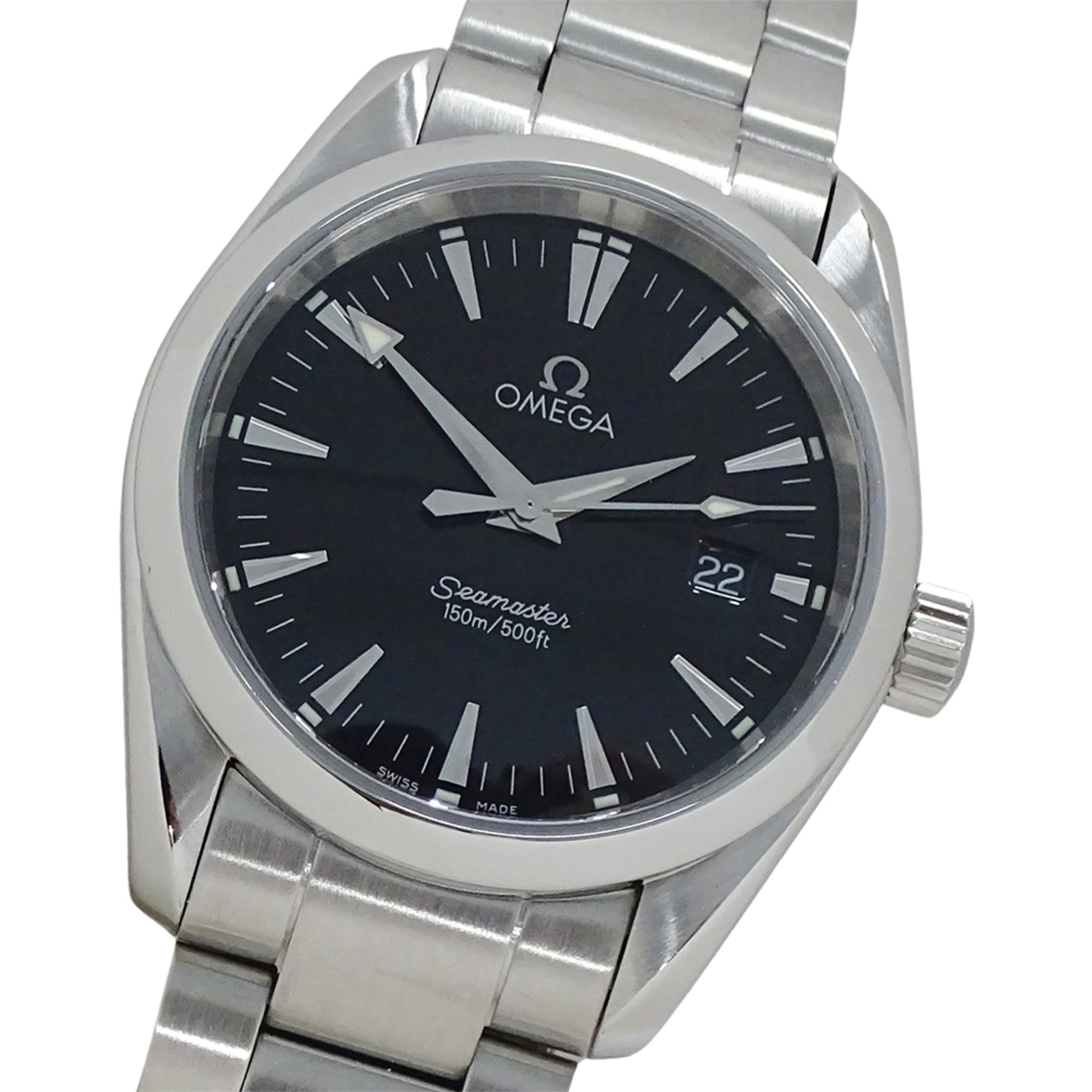 Omega Seamaster Aqua Terra 2518.50 Watch, Boys' Size, Brand, Date, Quartz, Stainless Steel (SS), Silver, Black