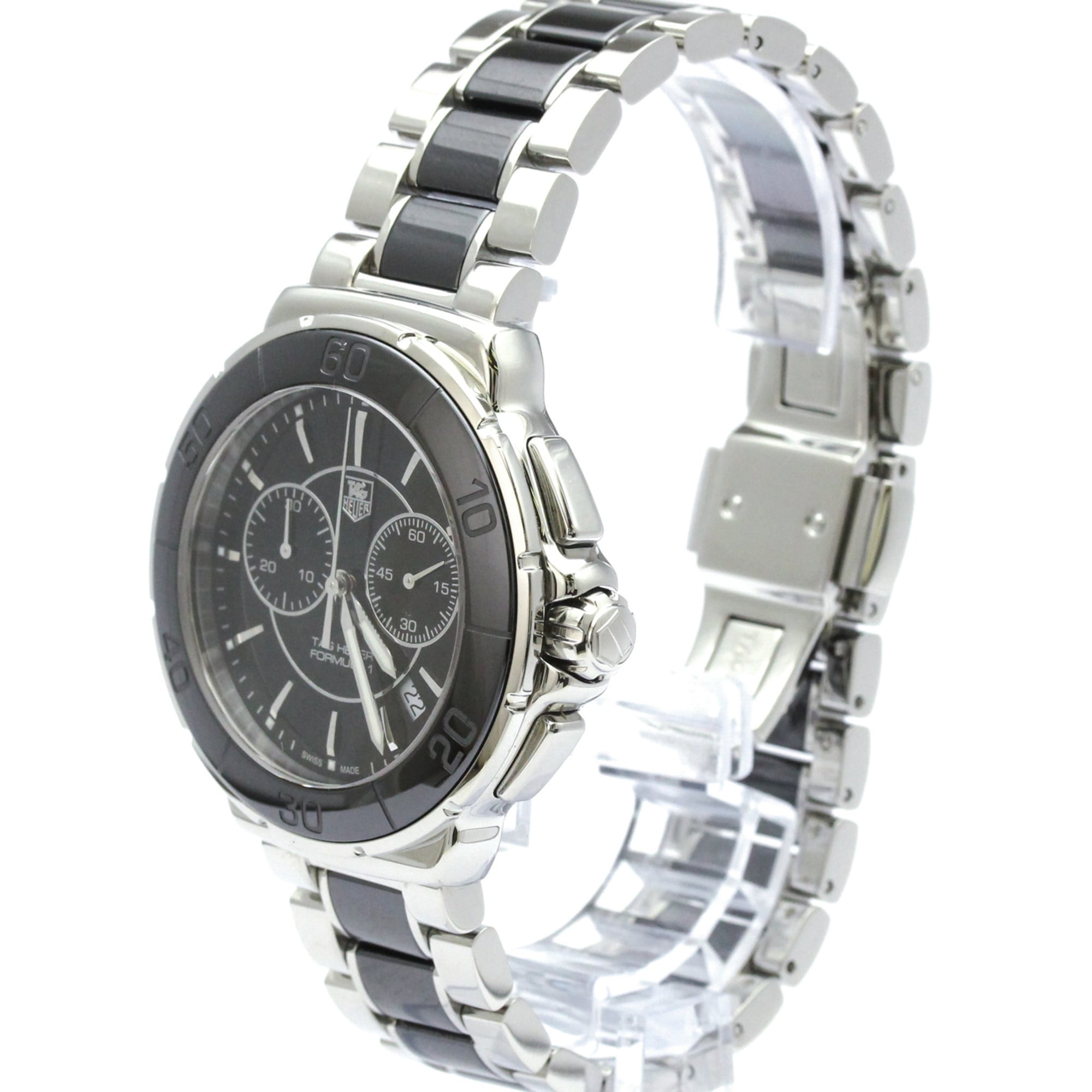 TAG HEUER Formula 1 Ceramic Steel Quartz Mens Watch CAH1210 Polished