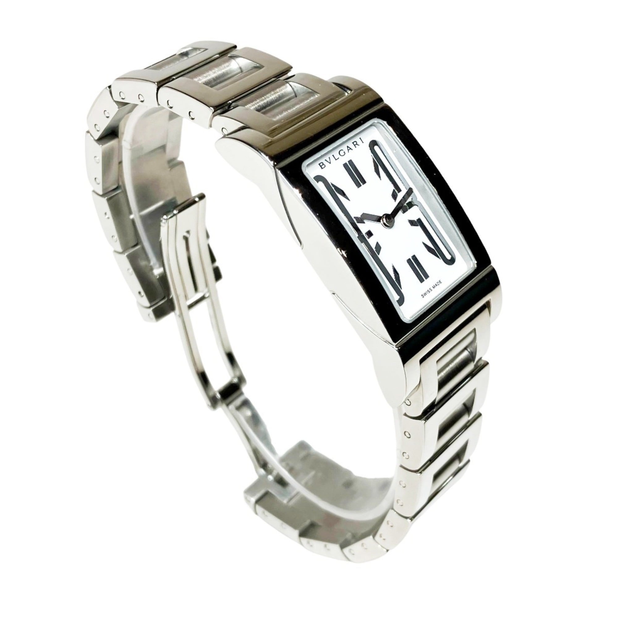 Bulgari Bulgari watch, total weight 74g, stainless steel, quartz movement, white dial, RT39S